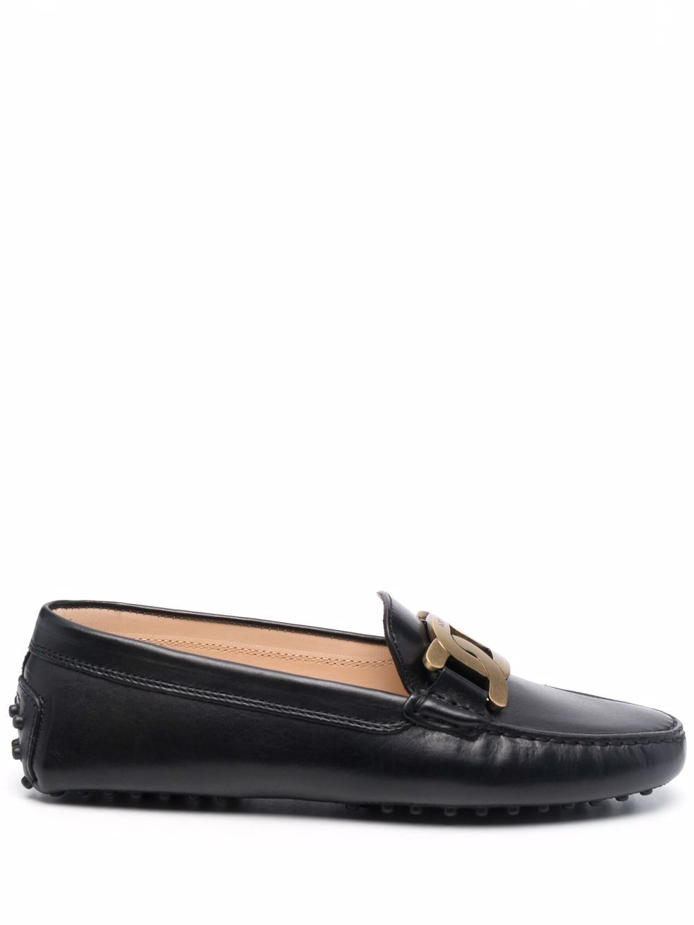 Tod's plaque-detail moccasin loafers - Black von Tod's