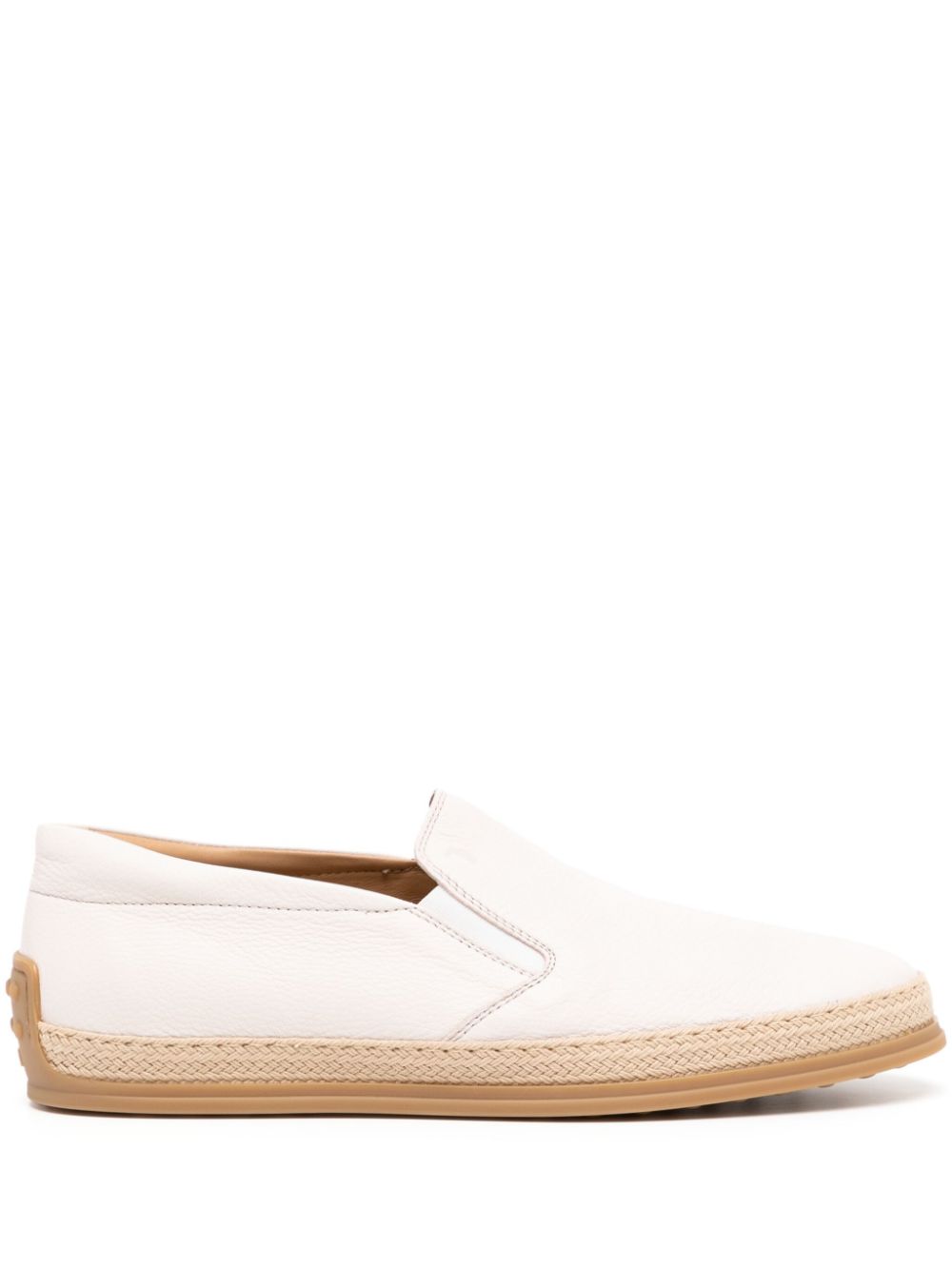 Tod's round-toe leather espadrilles - White von Tod's