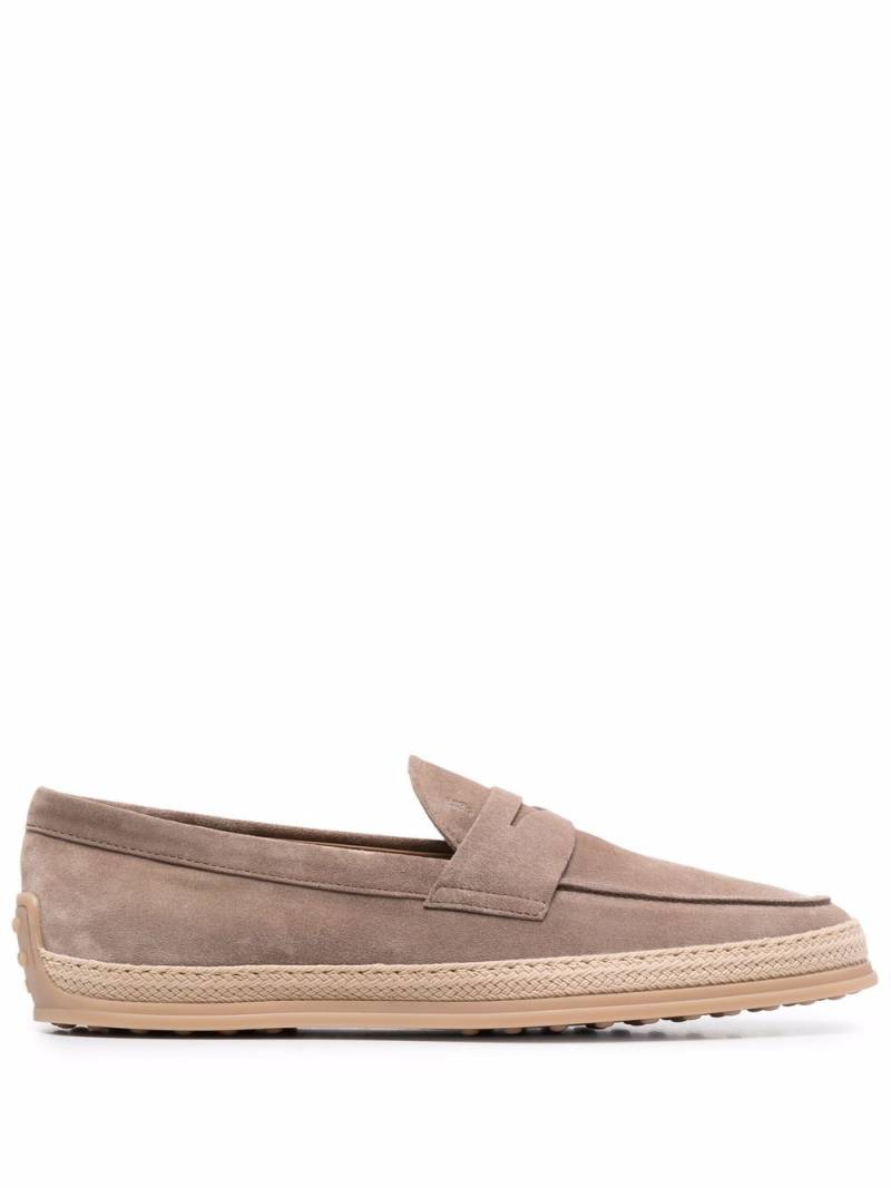 Tod's woven-trim penny loafers - Neutrals von Tod's