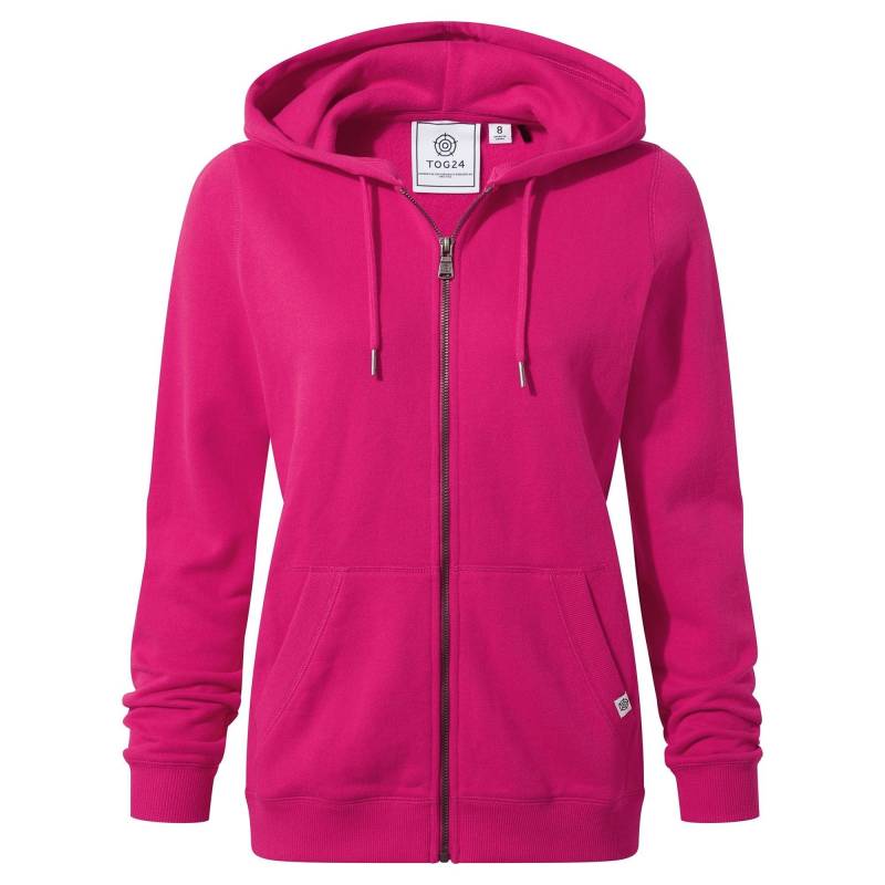 Mia Hoodie Mit Durchgehendem Reißverschluss Damen Dunkelrosa 48 von Tog24