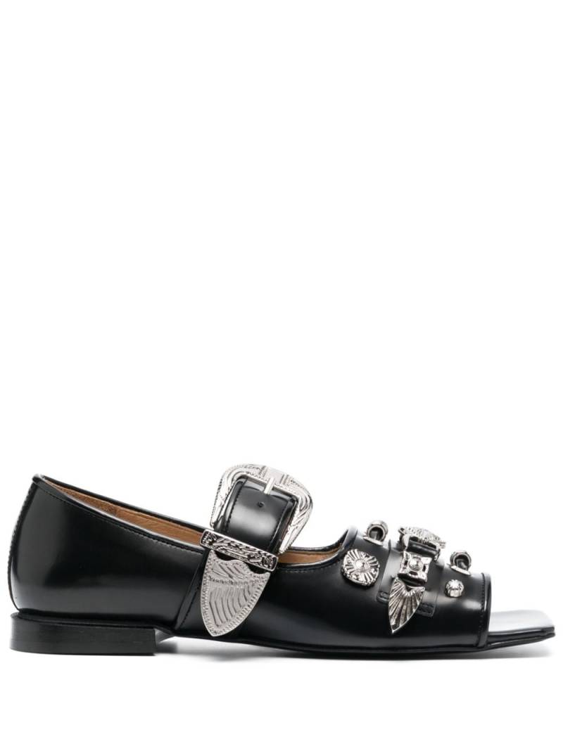 Toga Pulla buckle-fastening open-toe ballerina shoes - Black von Toga Pulla