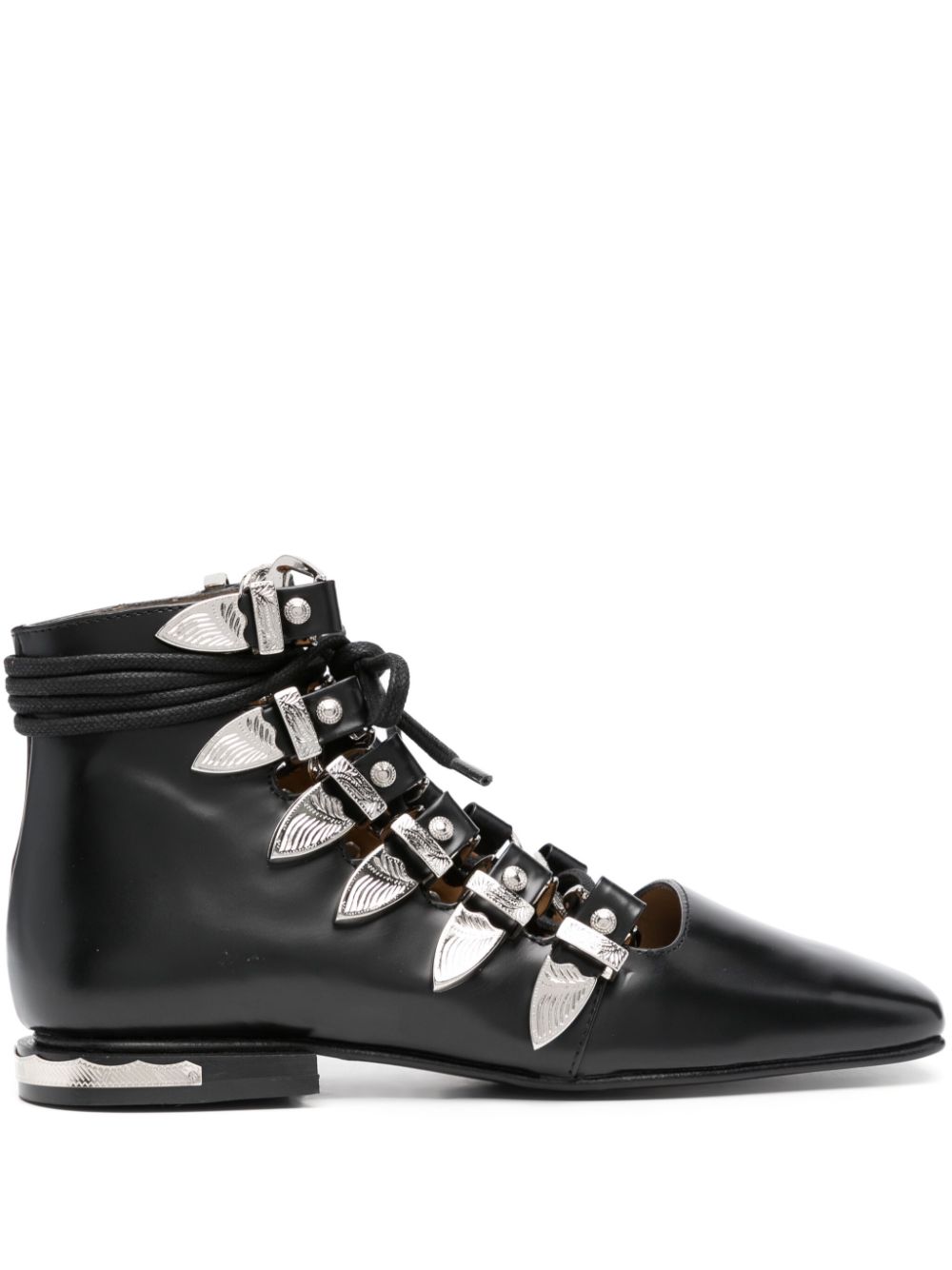 Toga Pulla lace-up leather ankle boots - Black von Toga Pulla