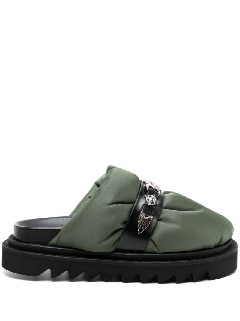 Toga Pulla round-toe leather mules - Green von Toga Pulla