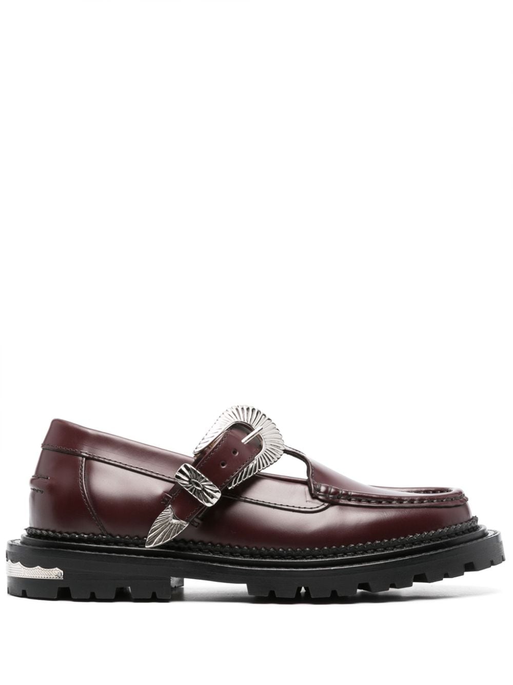 Toga Pulla side-buckle 40mm leather loafers - Red von Toga Pulla