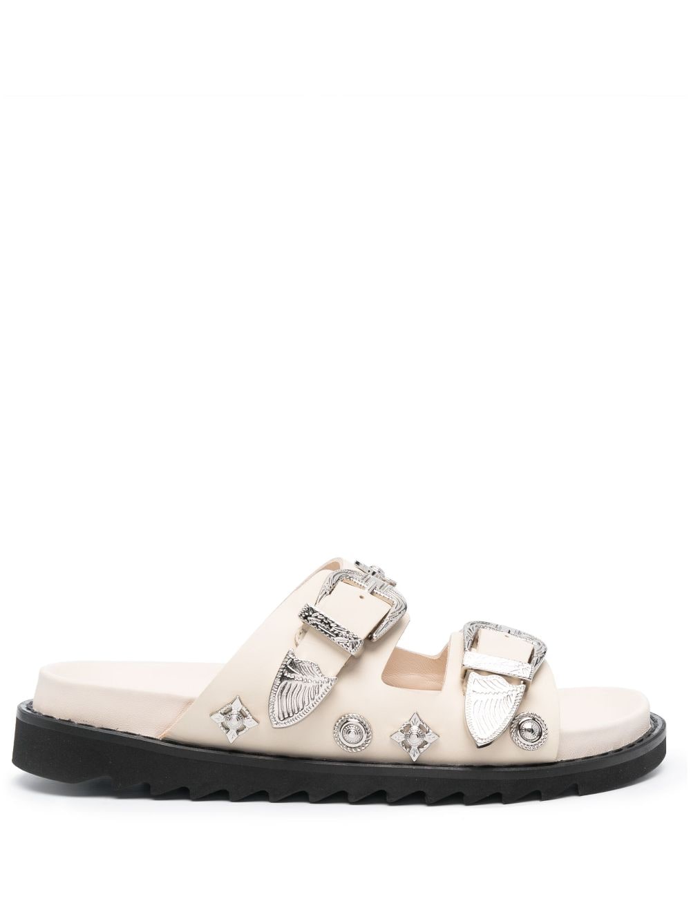 Toga Pulla stud-embellished leather slides - Neutrals von Toga Pulla