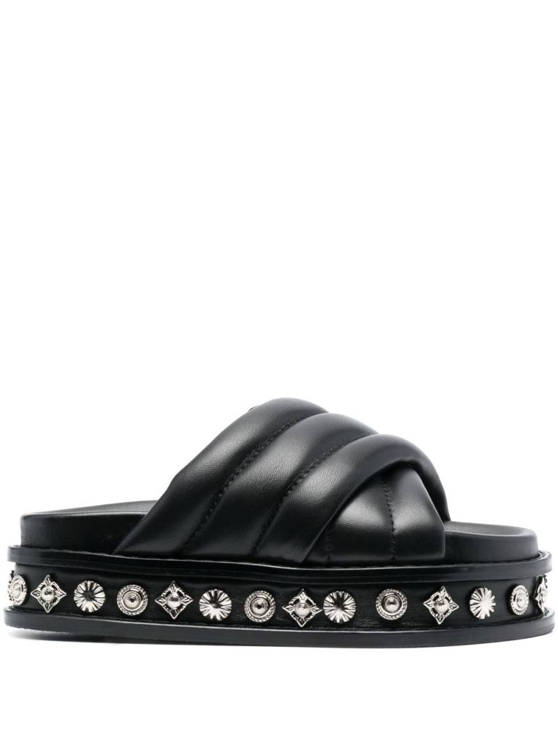 Toga Pulla studded 50mm leather slides - Black von Toga Pulla