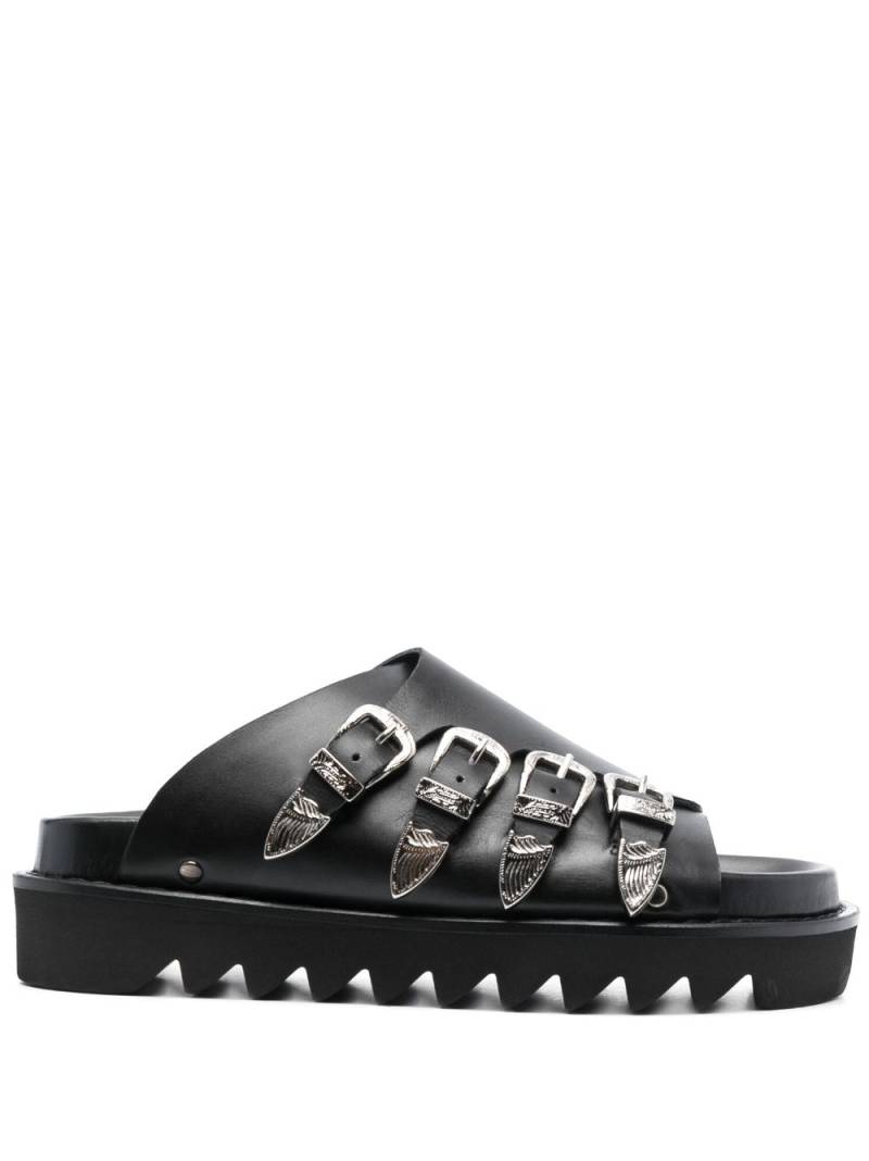 Toga Pulla western-buckle leather slides - Black von Toga Pulla