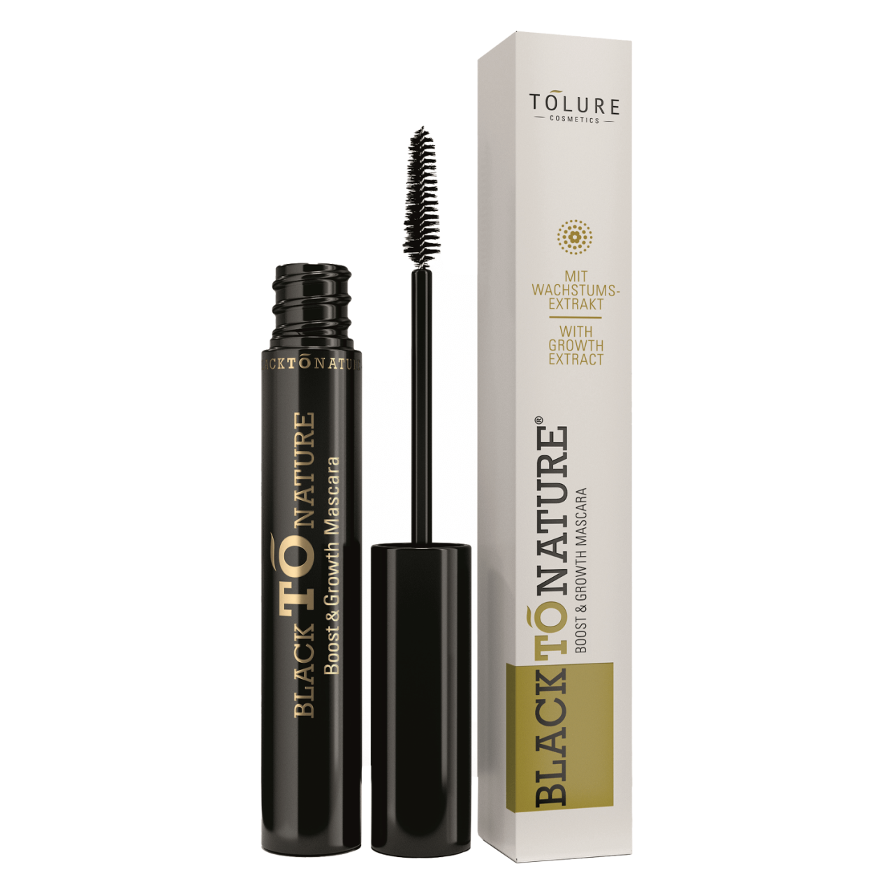 Tolure - Boost & Growth Mascara BlackToNature mit Wachstumsextrakt von Tolure Cosmetics