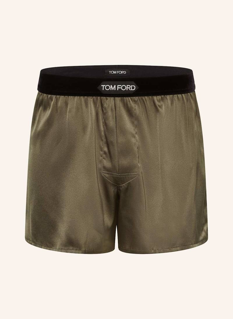 Tom Ford Boxershorts Aus Seide gruen von Tom Ford