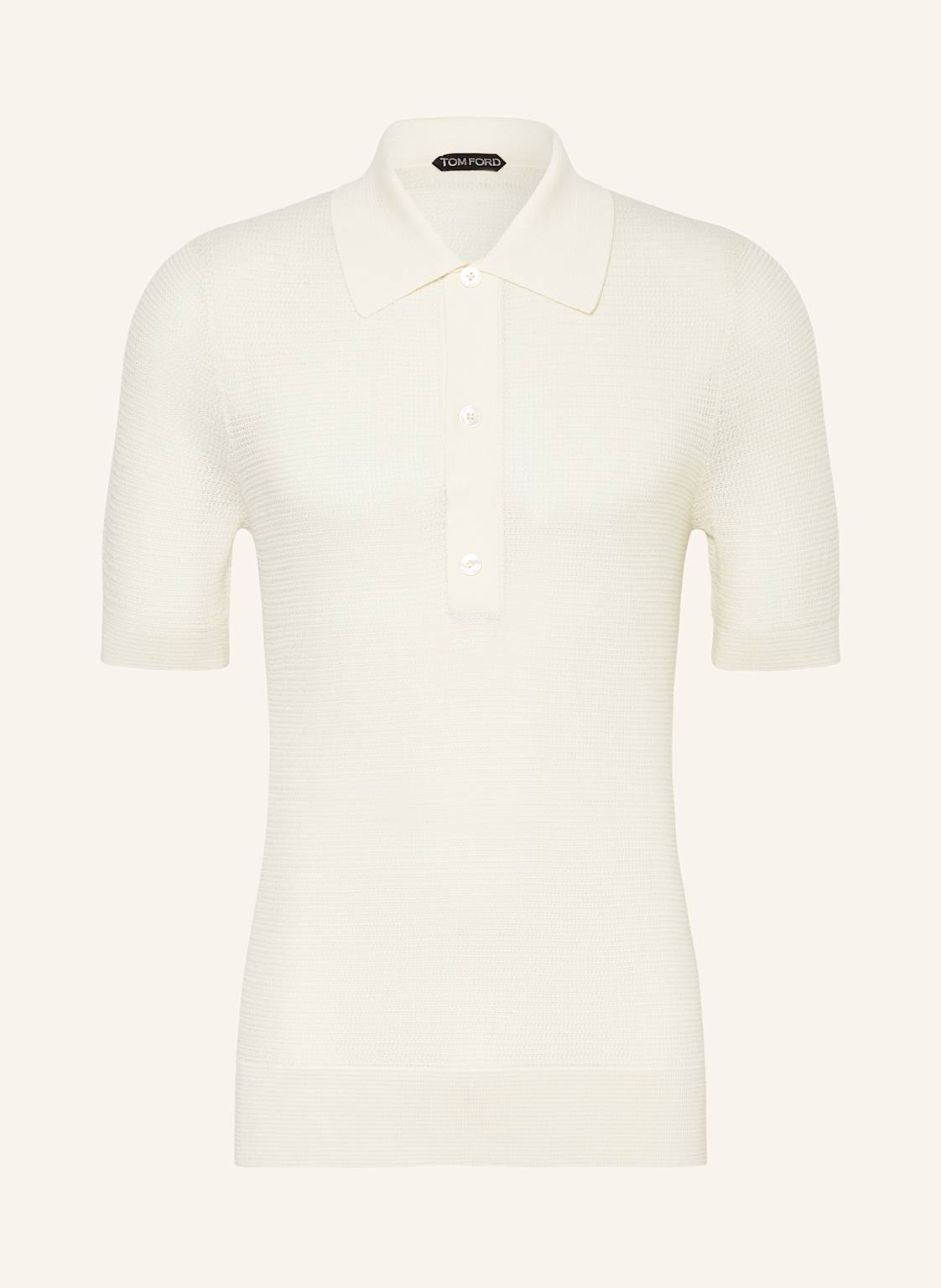 Tom Ford Strick-Poloshirt Mit Seide weiss von Tom Ford