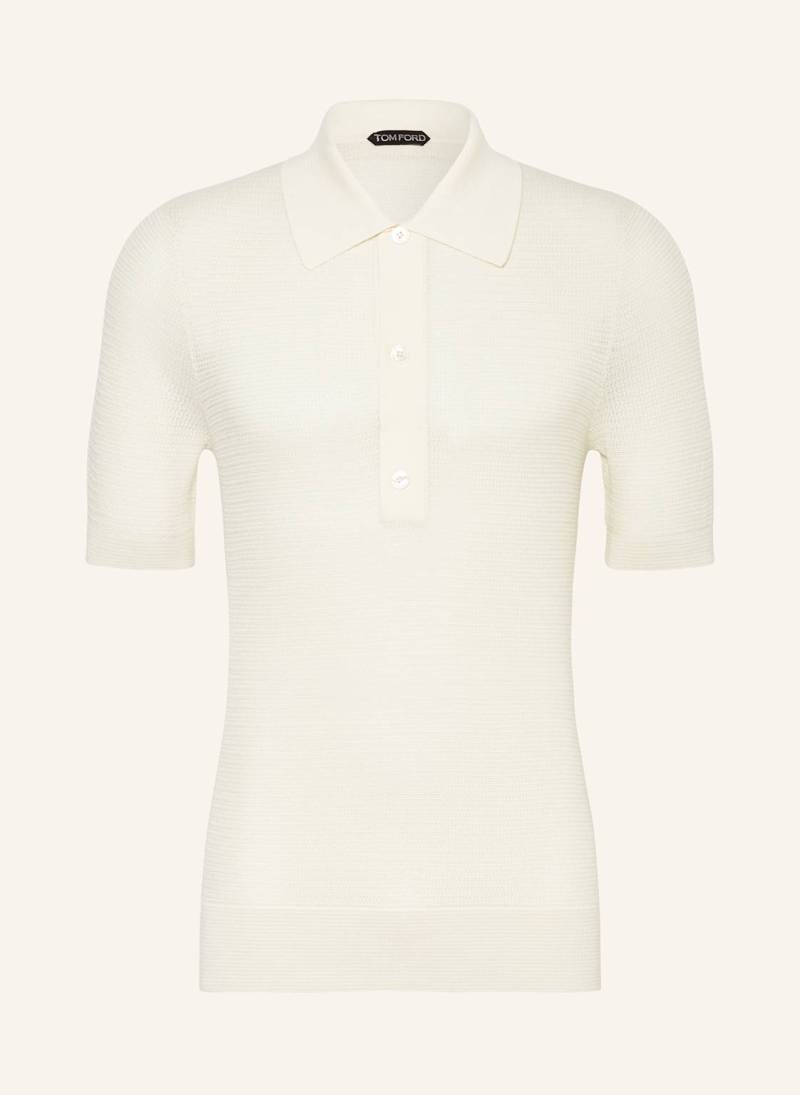 Tom Ford Strick-Poloshirt Mit Seide weiss von Tom Ford