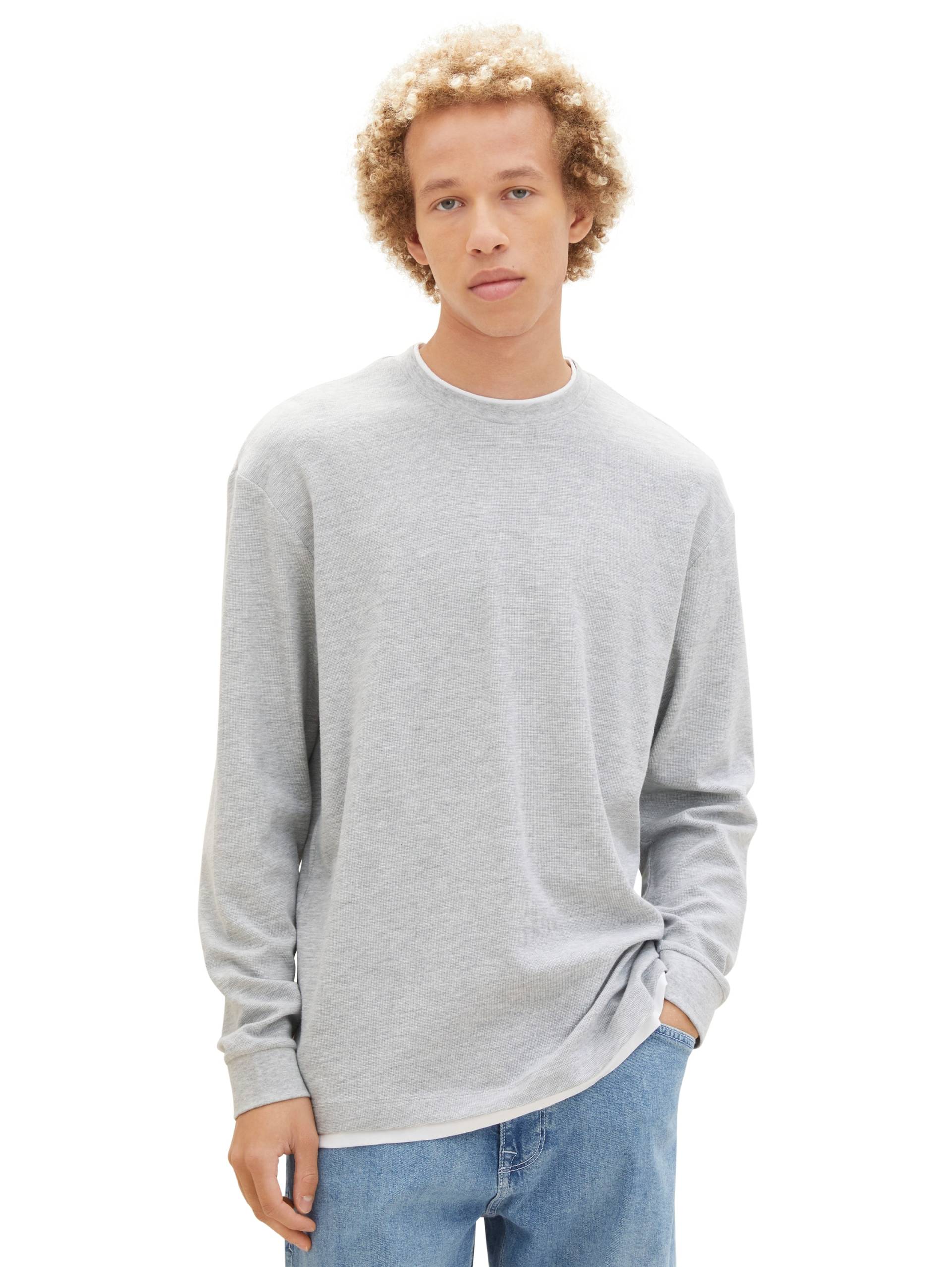 TOM TAILOR Denim 2-in-1-Langarmshirt, meliert, mit Rundhalsausschnitt TOM TAILOR Denim 2-in-1-Langarmshirt, meliert, mit Rundhalsausschnitt von Tom Tailor Denim