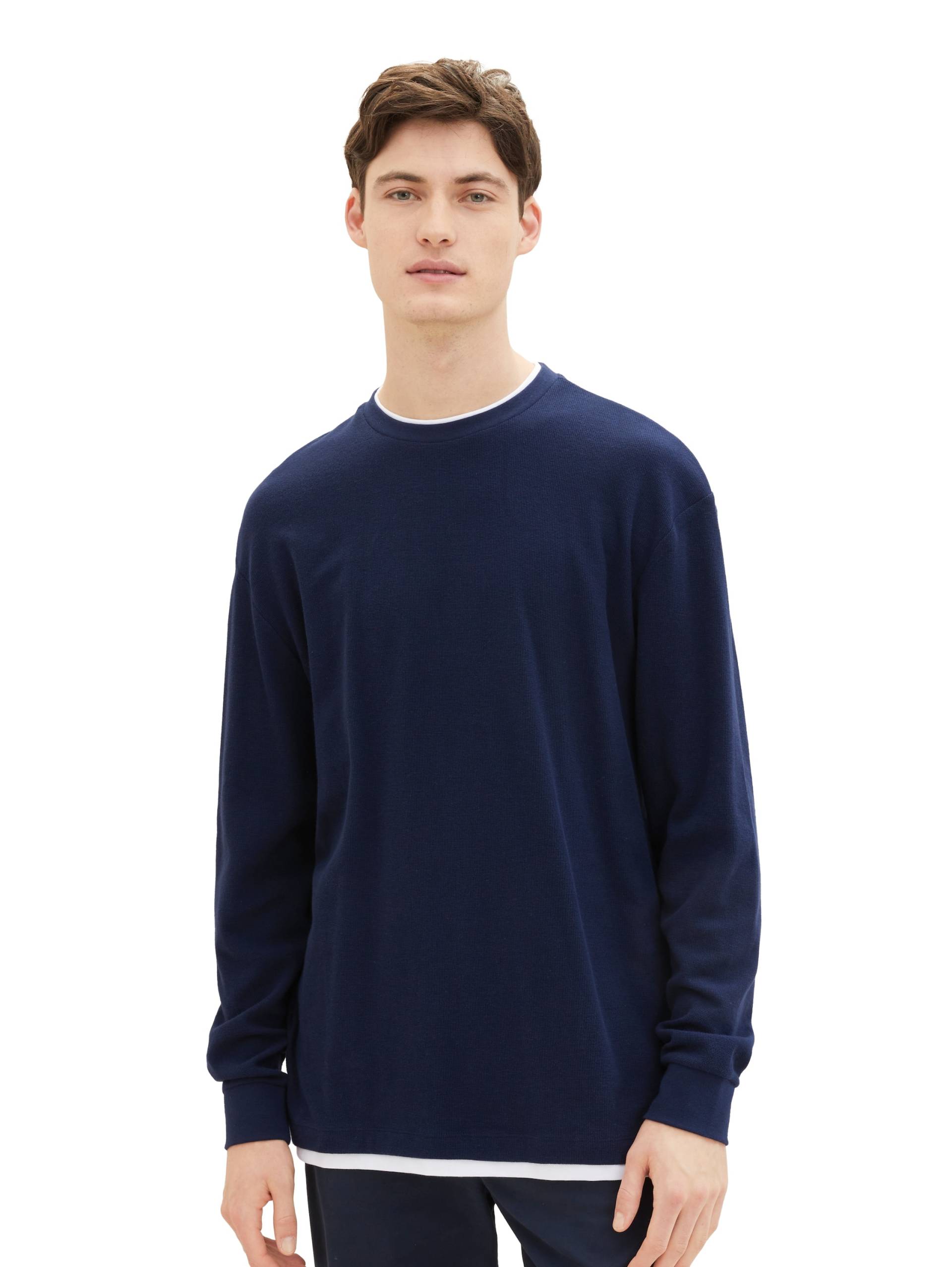 TOM TAILOR Denim 2-in-1-Langarmshirt, meliert, mit Rundhalsausschnitt TOM TAILOR Denim 2-in-1-Langarmshirt, meliert, mit Rundhalsausschnitt von Tom Tailor Denim