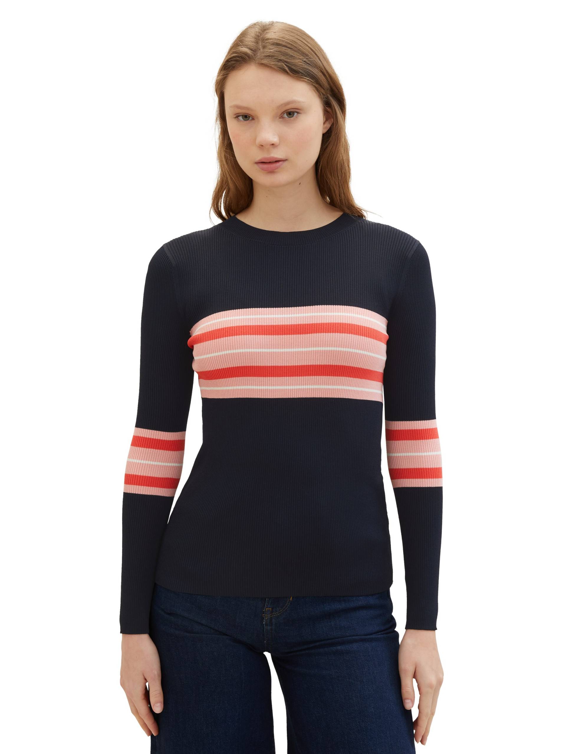 TOM TAILOR Denim Rundhalspullover, mit Colorblocking und Ripp-Struktur TOM TAILOR Denim Rundhalspullover, mit Colorblocking und Ripp-Struktur von Tom Tailor Denim