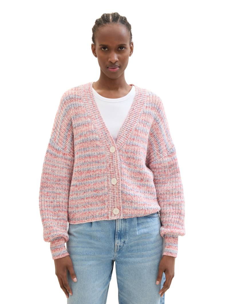 TOM TAILOR Denim Strickjacke, in Multicolor und mit tiefem V-Ausschnitt von Tom Tailor Denim