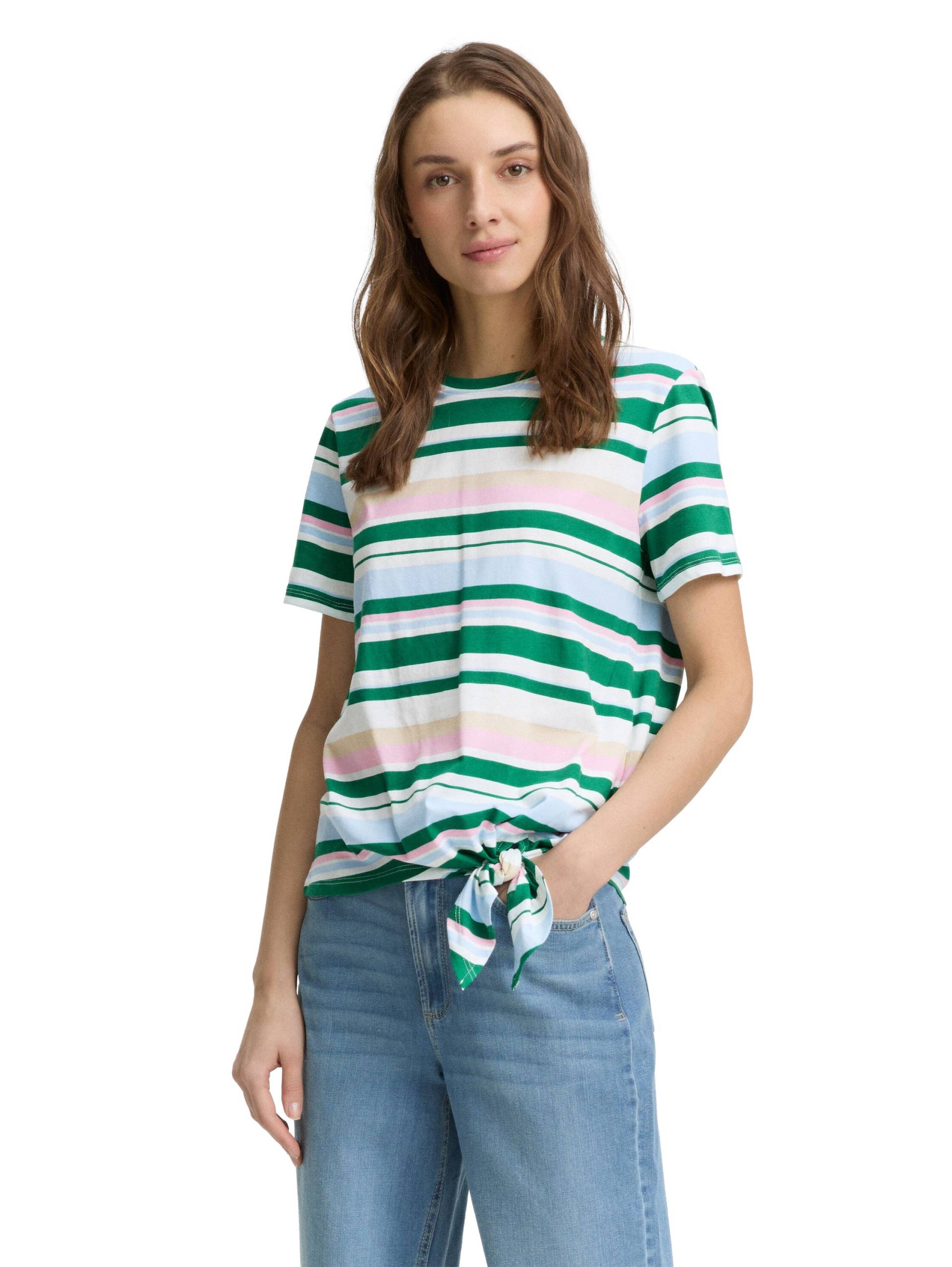 TOM TAILOR Denim T-Shirt, mit Minimalprint und seitlichem Knoten TOM TAILOR Denim T-Shirt, mit Minimalprint und seitlichem Knoten von Tom Tailor Denim