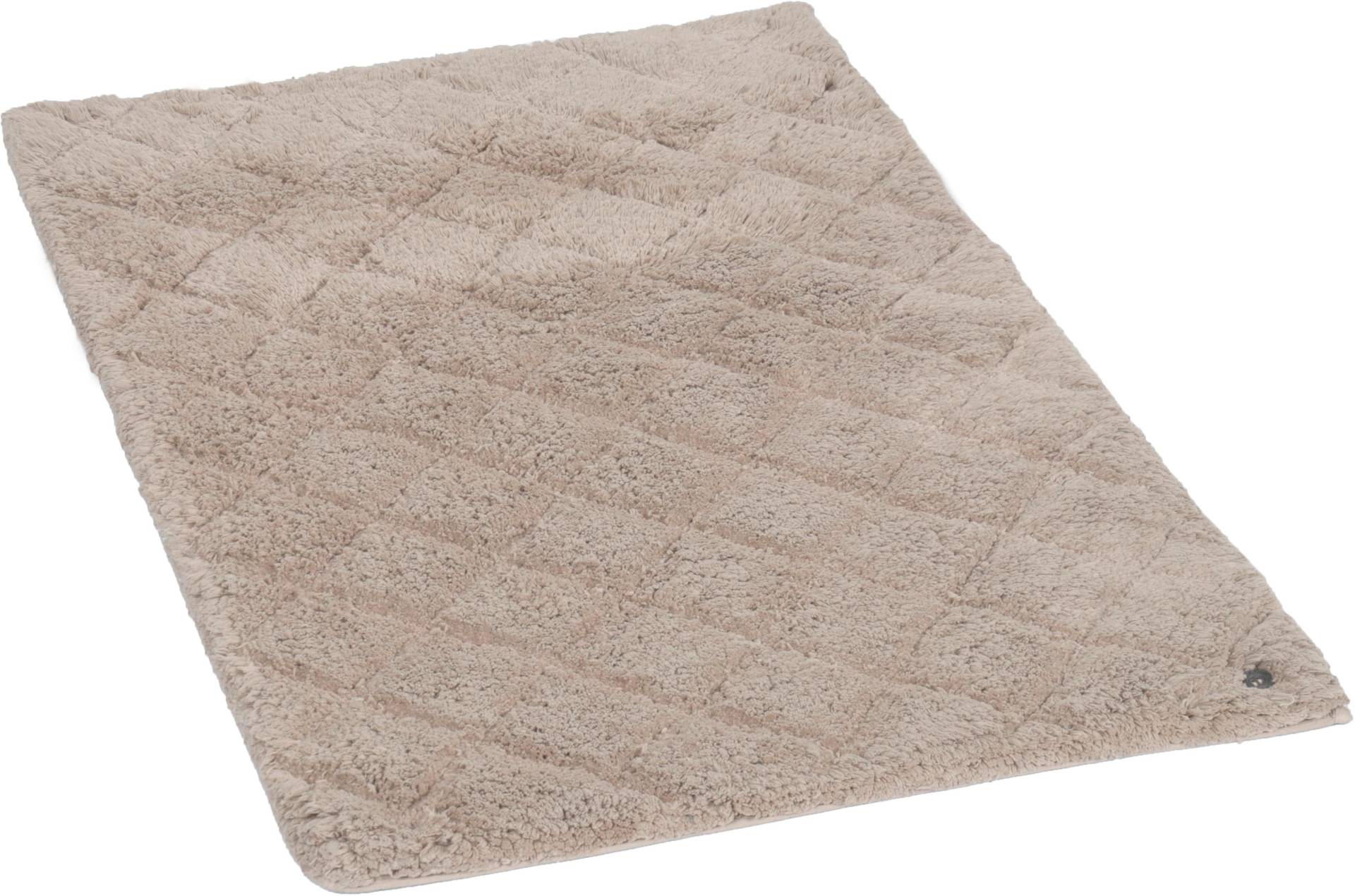 TOM TAILOR HOME Badematte »Cotton Diamond«, Höhe 20 mm, rutschhemmend beschichtet, fussbodenheizungsgeeignet-strapazierfähig, Uni Farben, Pastell Farben, Rauten, reine Baumwolle, weich & kuschelig von TOM TAILOR HOME