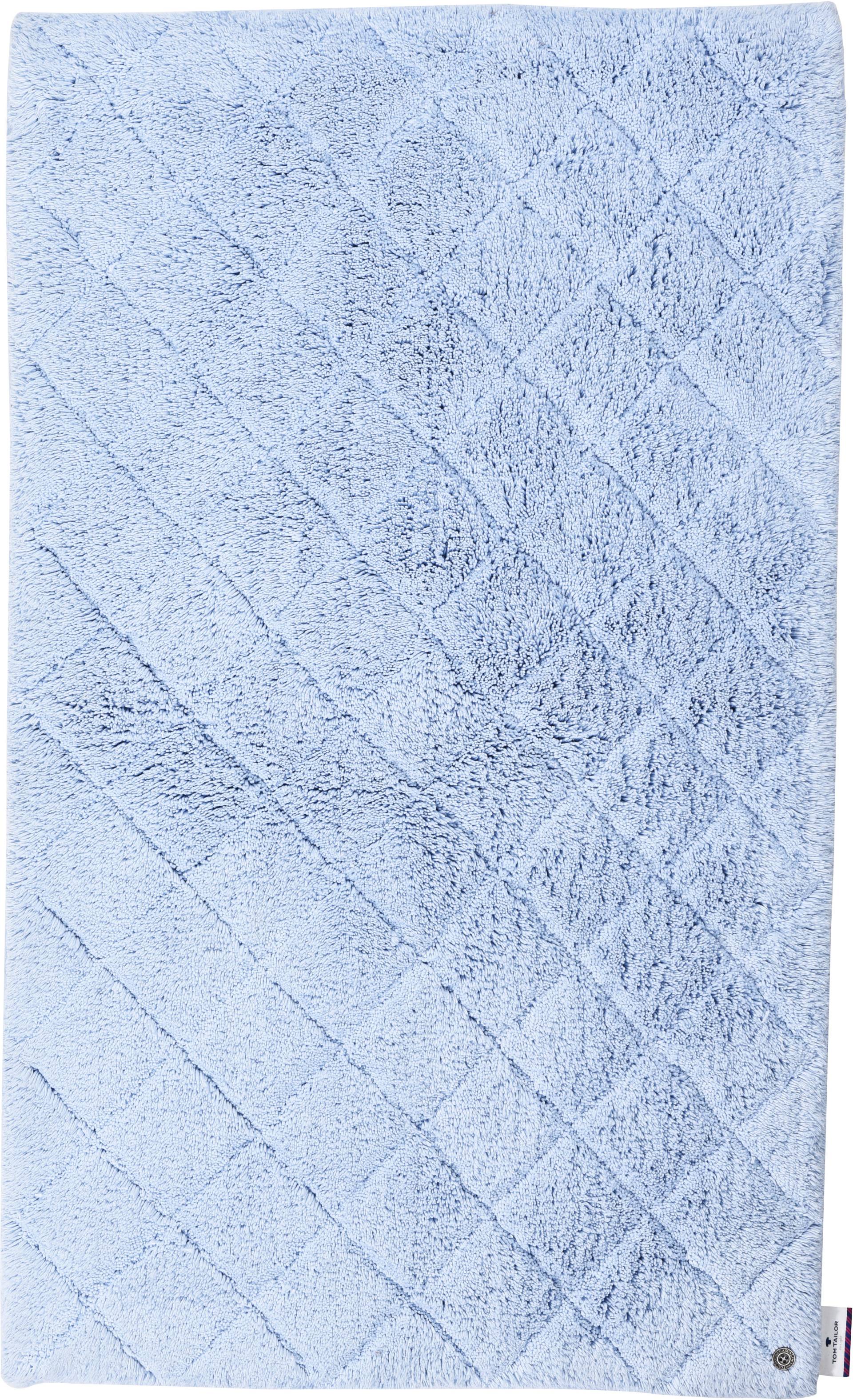 TOM TAILOR HOME Badematte »Cotton Diamond«, Höhe 20 mm, rutschhemmend beschichtet, fussbodenheizungsgeeignet-strapazierfähig, Uni Farben, Pastell Farben, Rauten, reine Baumwolle, weich & kuschelig von TOM TAILOR HOME