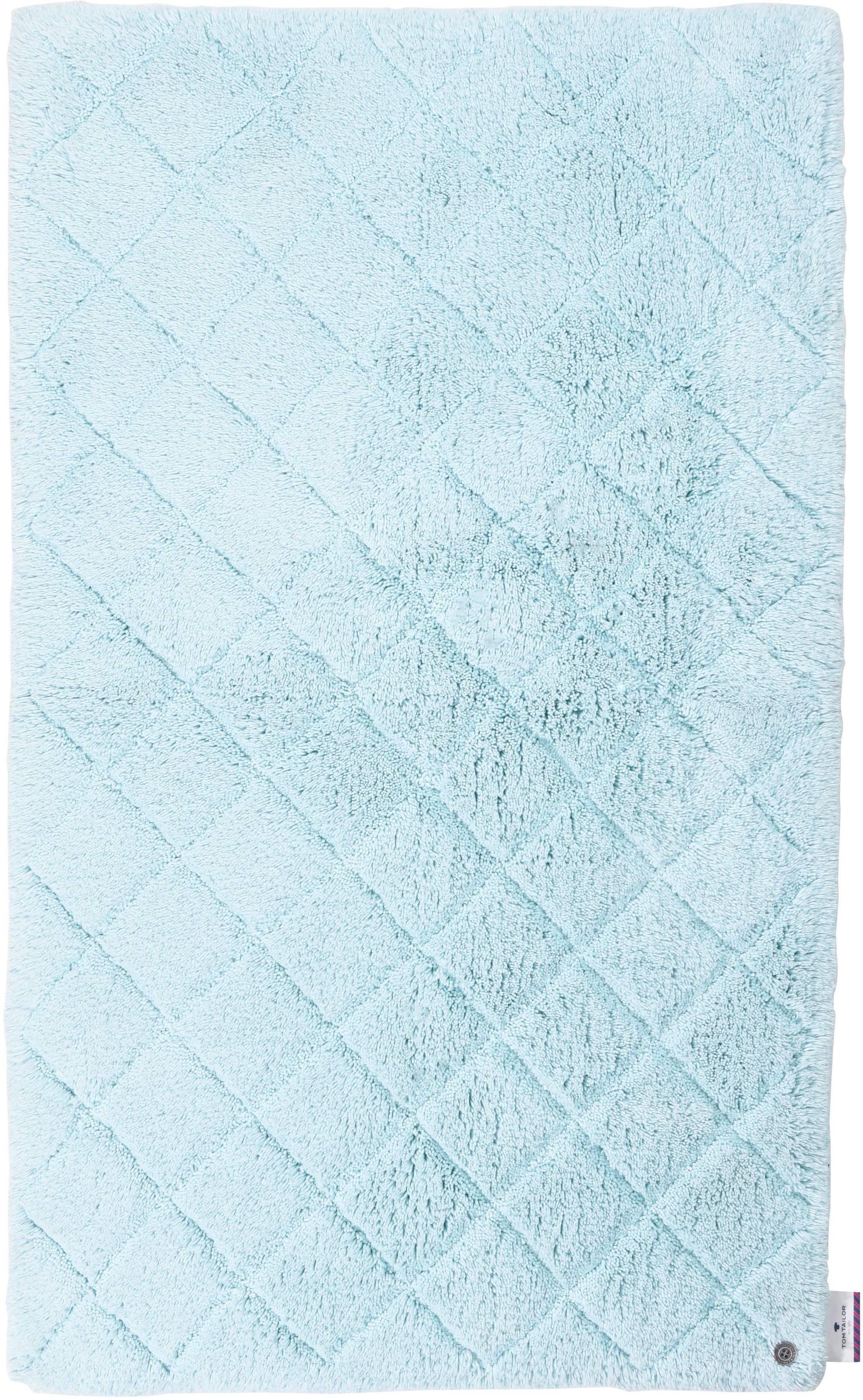 TOM TAILOR HOME Badematte »Cotton Diamond«, Höhe 20 mm, rutschhemmend beschichtet, fussbodenheizungsgeeignet-strapazierfähig, Uni Farben, Pastell Farben, Rauten, reine Baumwolle, weich & kuschelig von TOM TAILOR HOME