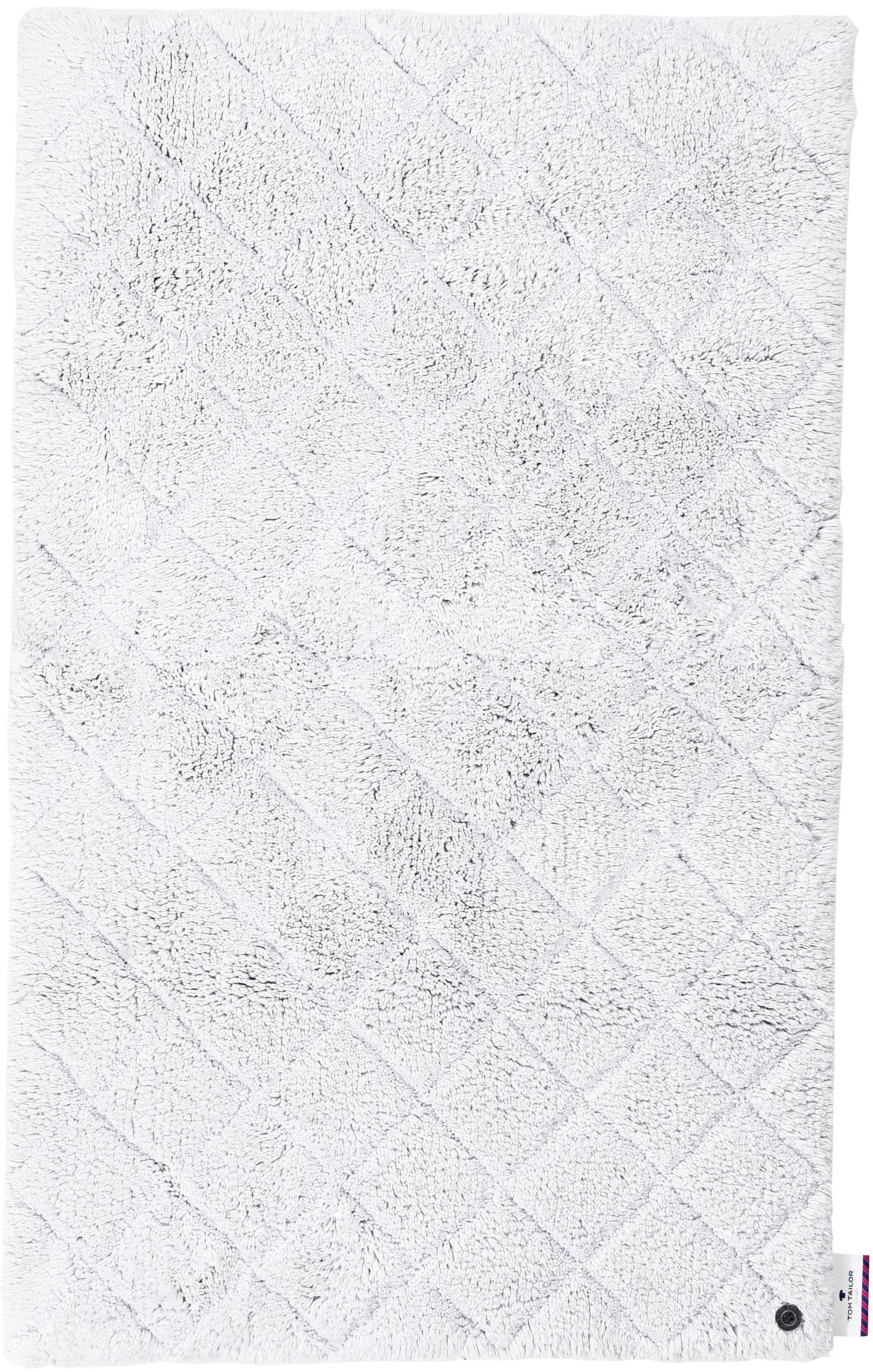 TOM TAILOR HOME Badematte »Cotton Diamond«, Höhe 20 mm, rutschhemmend beschichtet, fussbodenheizungsgeeignet-strapazierfähig, Uni Farben, Pastell Farben, Rauten, reine Baumwolle, weich & kuschelig von TOM TAILOR HOME