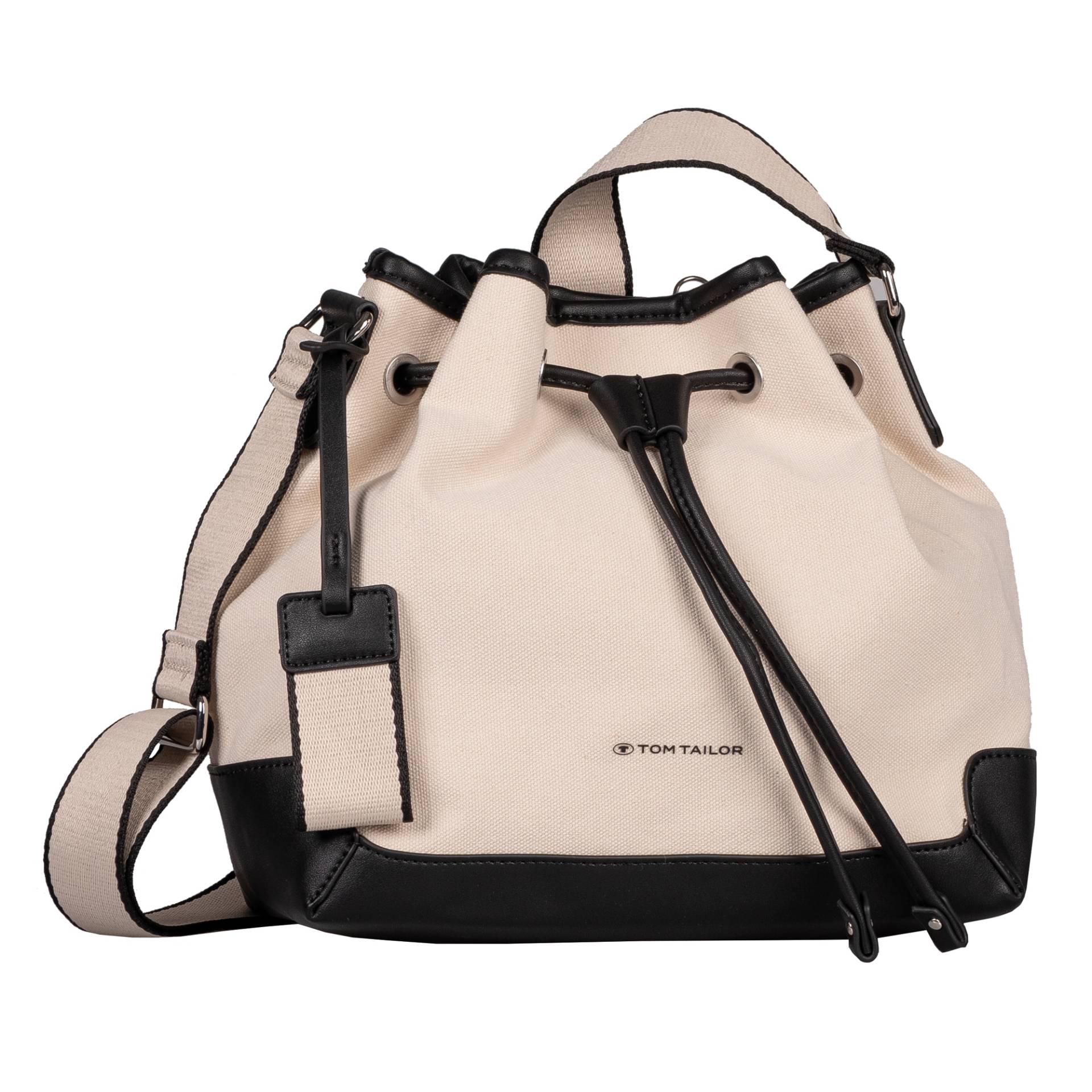 TOM TAILOR Beuteltasche »Fera«, Symbiose aus Baumwoll-Canvas in hellem Off White mit feinem Logo von Tom Tailor