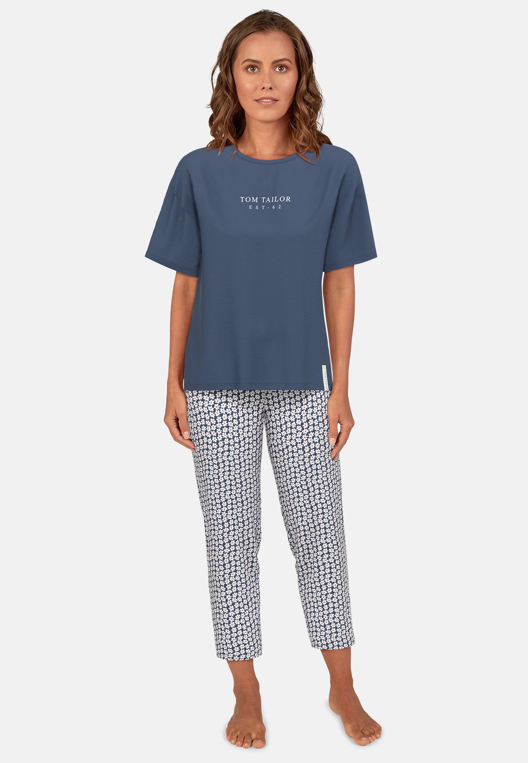 TOM TAILOR Capri-Pyjama, (2 tlg.), Hose mit Blümchenprint von Tom Tailor