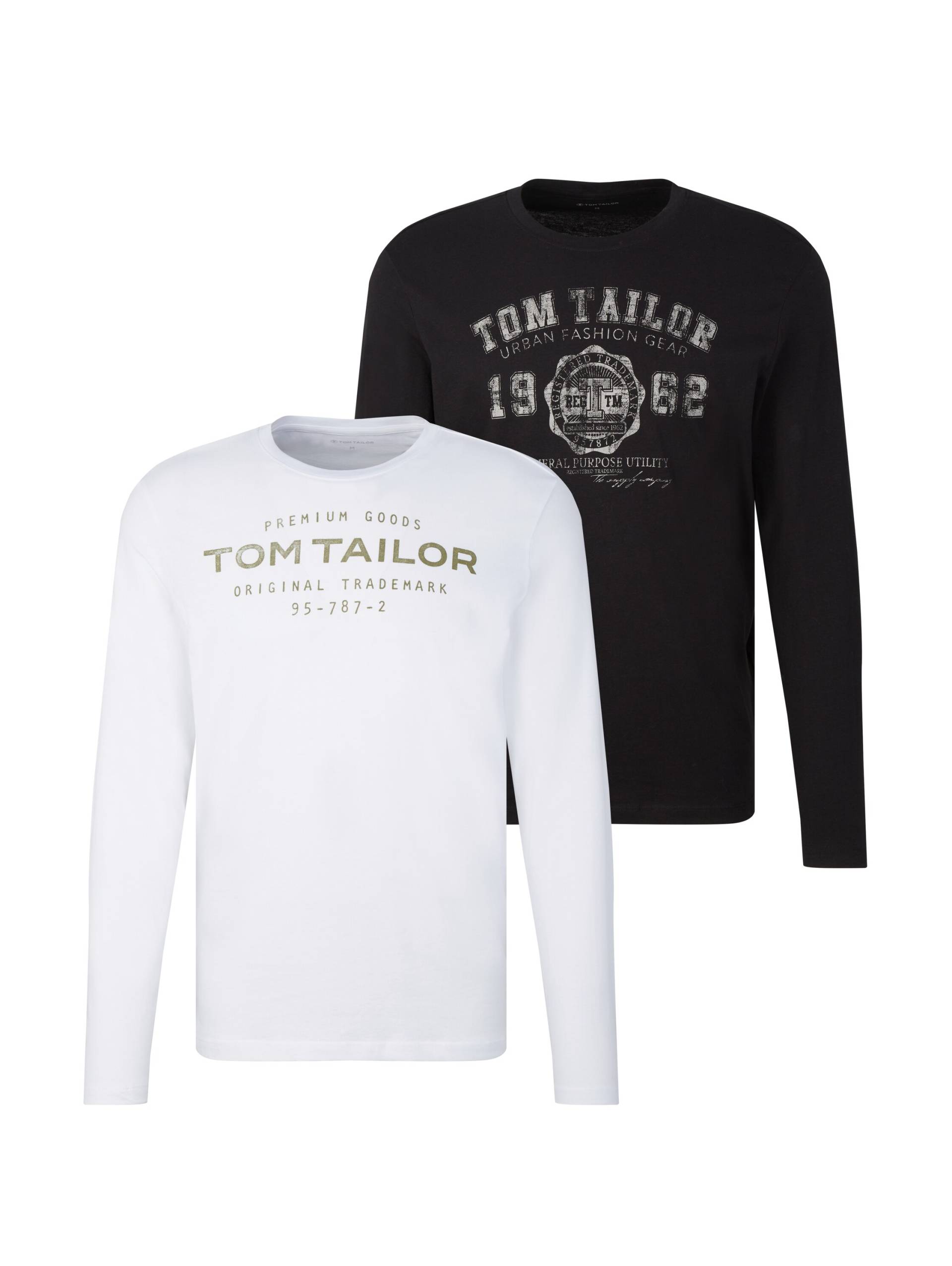 TOM TAILOR Langarmshirt, (Packung, 2 tlg.), mit Logo Print von Tom Tailor