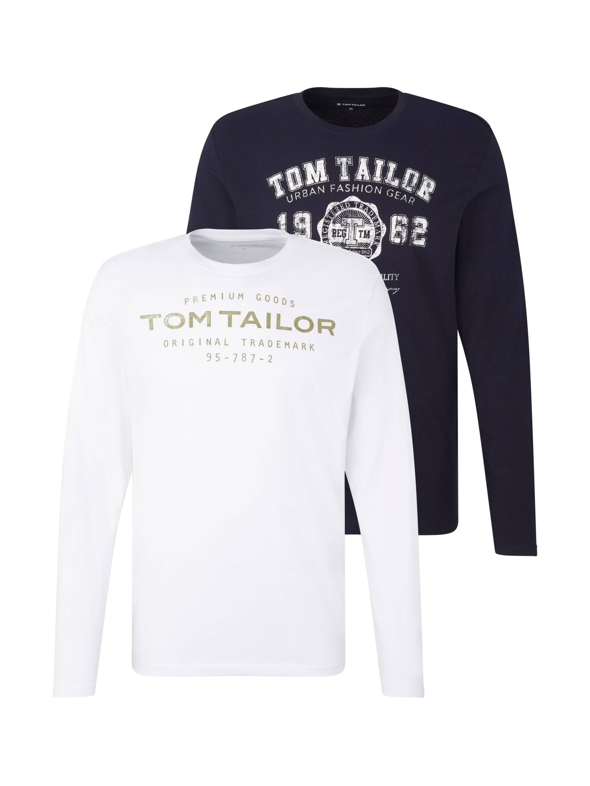 TOM TAILOR Langarmshirt, (Packung, 2 tlg.), mit Logo Print von Tom Tailor