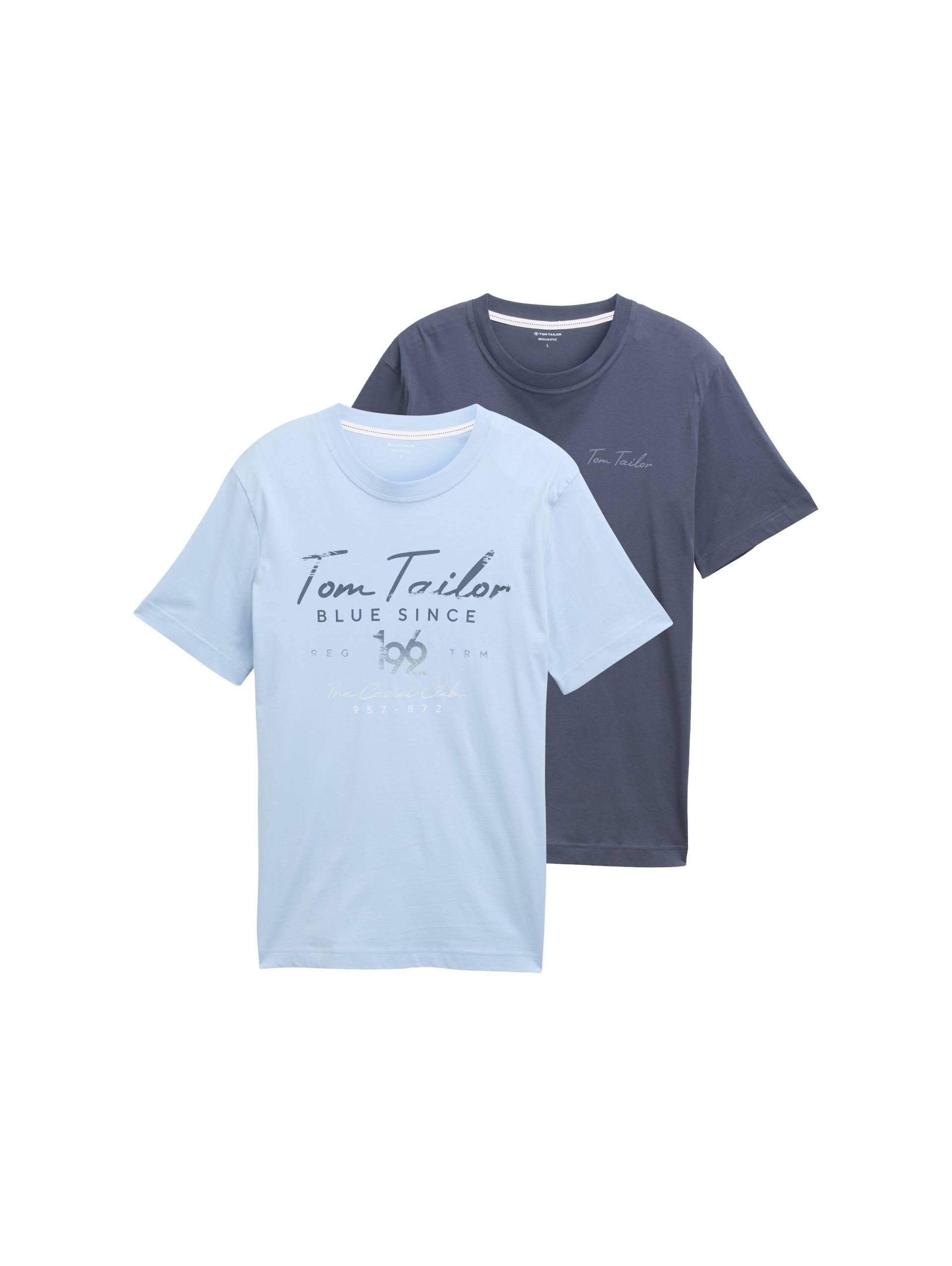 TOM TAILOR Print-Shirt, (2 tlg.), mit Logo-Print von Tom Tailor