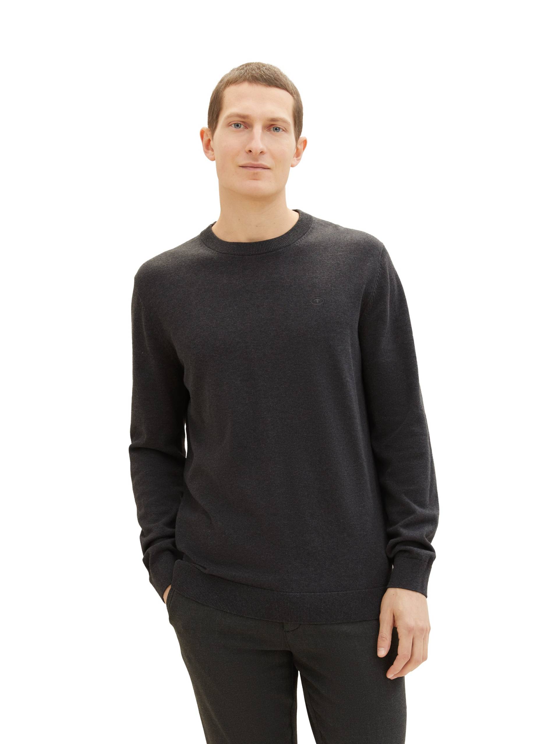 TOM TAILOR Rundhalspullover, mit Logostickerei TOM TAILOR Rundhalspullover, mit Logostickerei von Tom Tailor