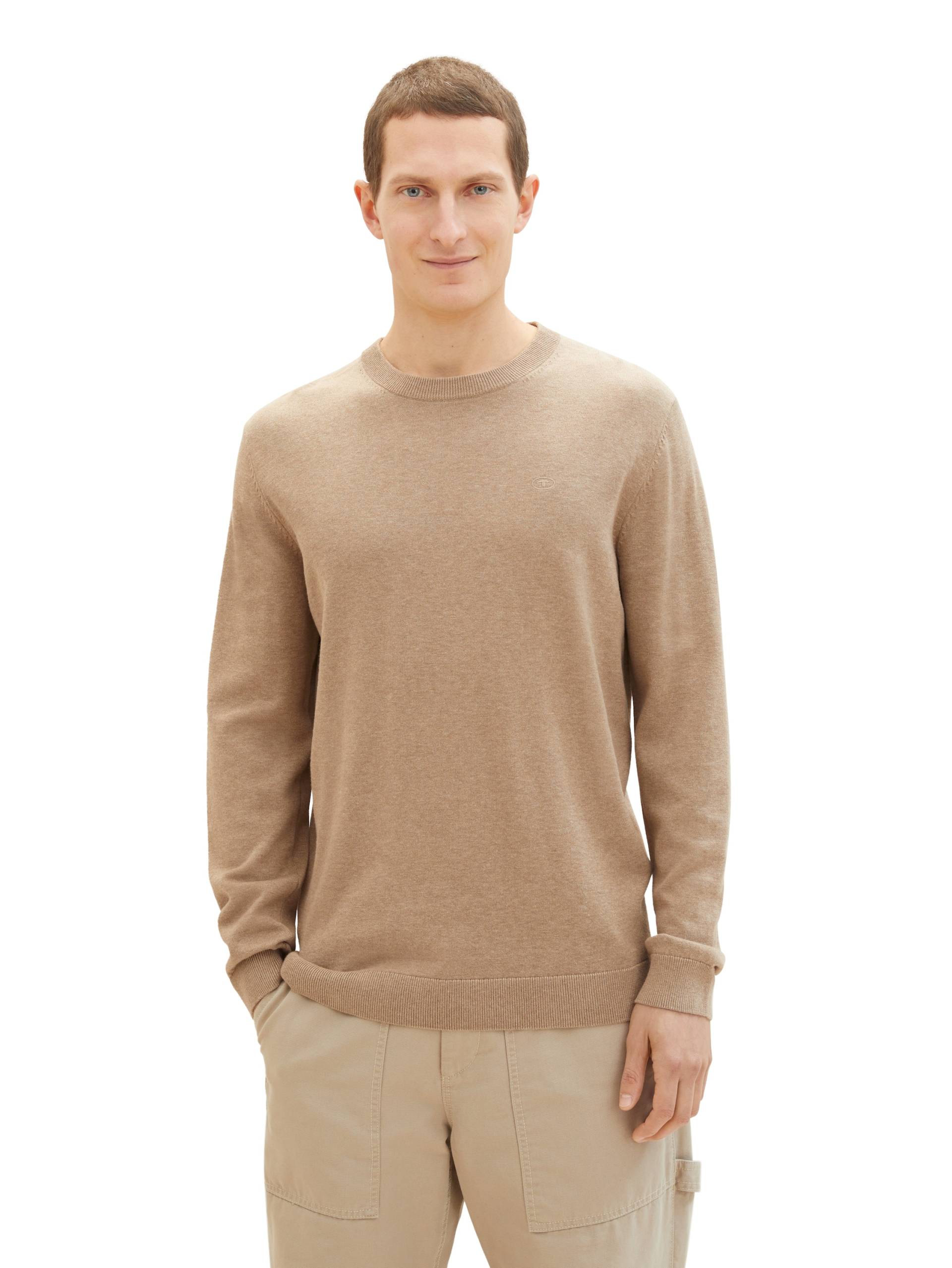 TOM TAILOR Rundhalspullover, mit Logostickerei TOM TAILOR Rundhalspullover, mit Logostickerei von Tom Tailor