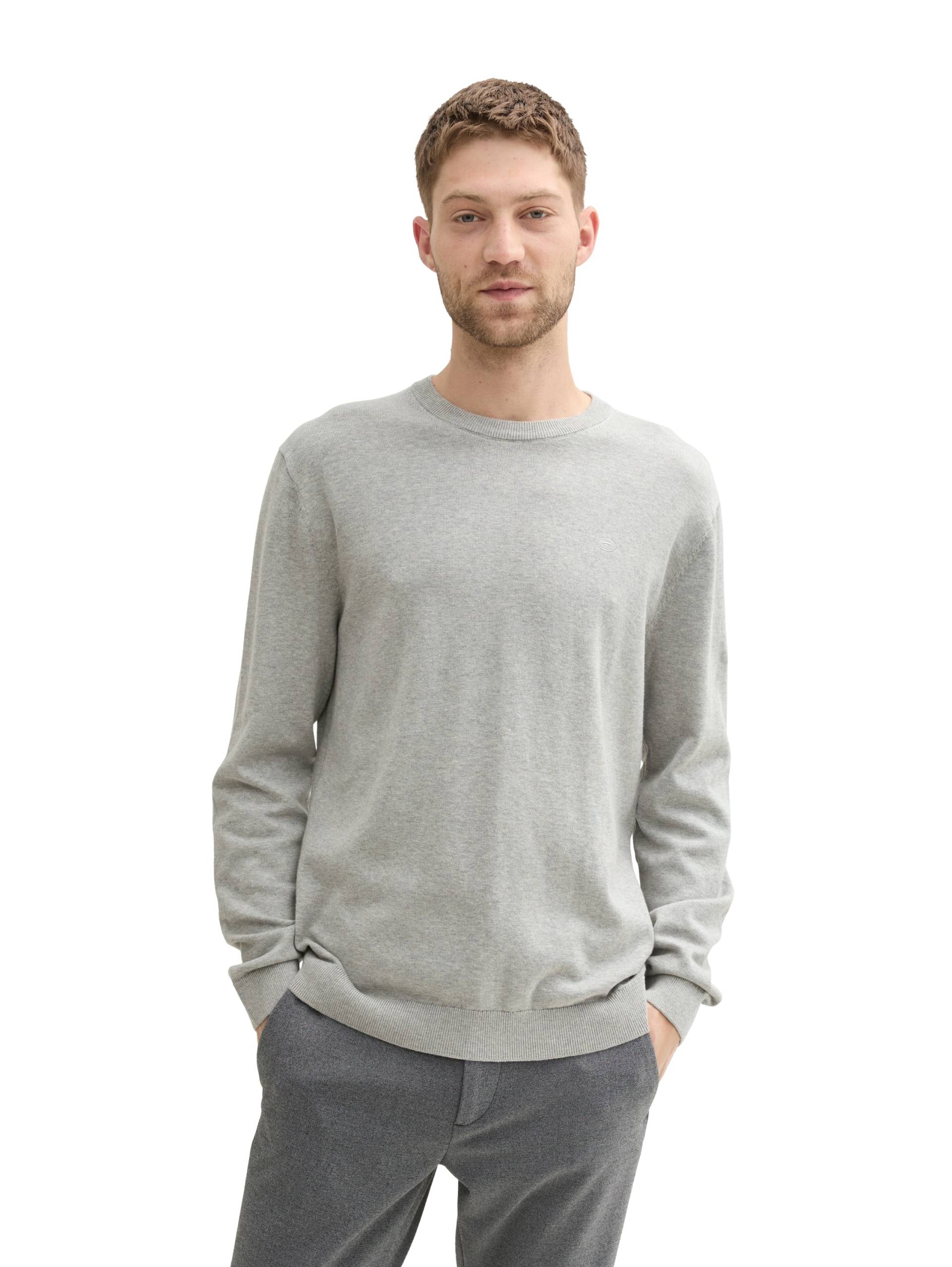 TOM TAILOR Rundhalspullover, mit Logostickerei TOM TAILOR Rundhalspullover, mit Logostickerei von Tom Tailor