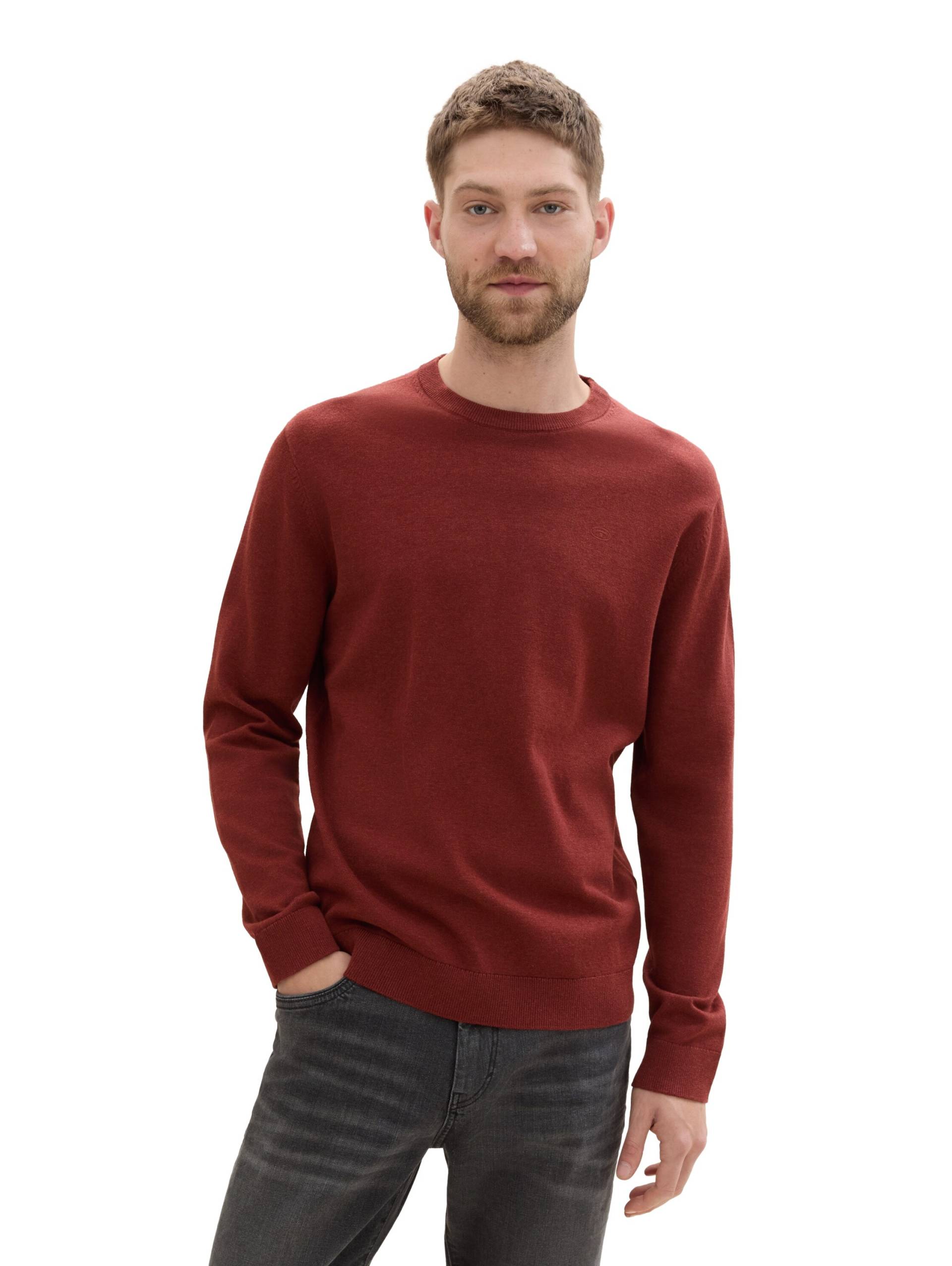 TOM TAILOR Rundhalspullover, mit Logostickerei TOM TAILOR Rundhalspullover, mit Logostickerei von Tom Tailor