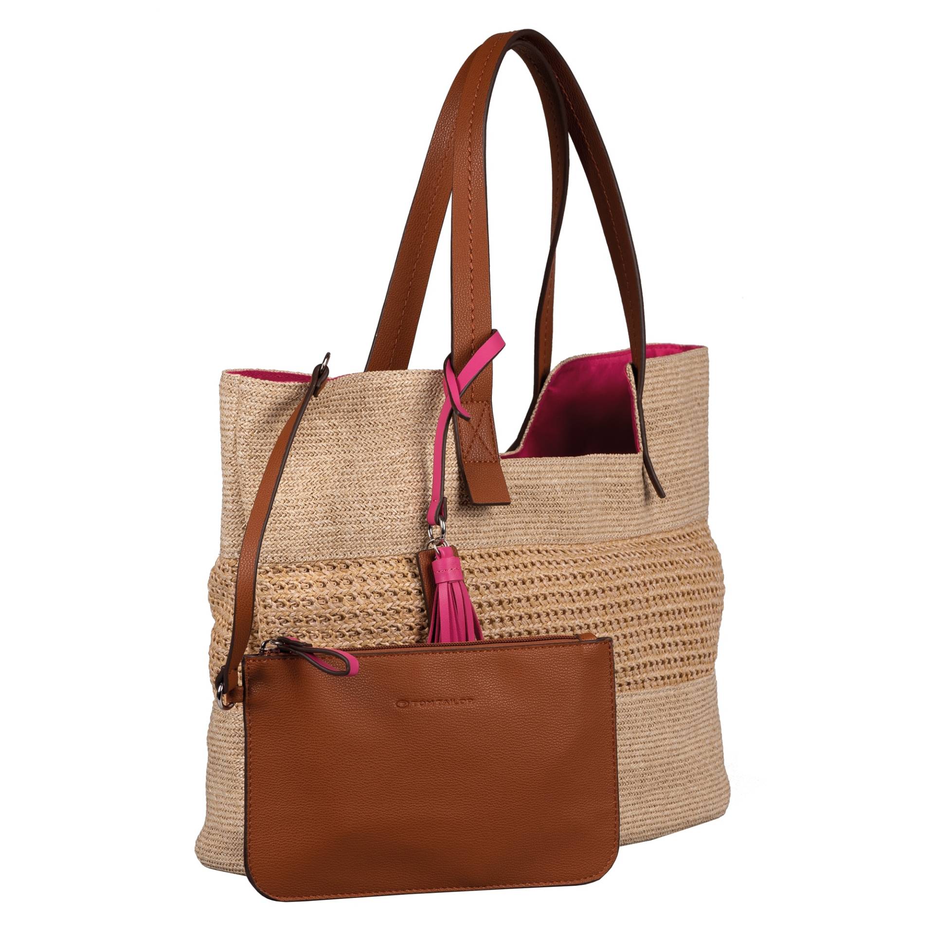 TOM TAILOR Shopper »Vita«, in Bastoptik mit pinkfarbenen Details von Tom Tailor