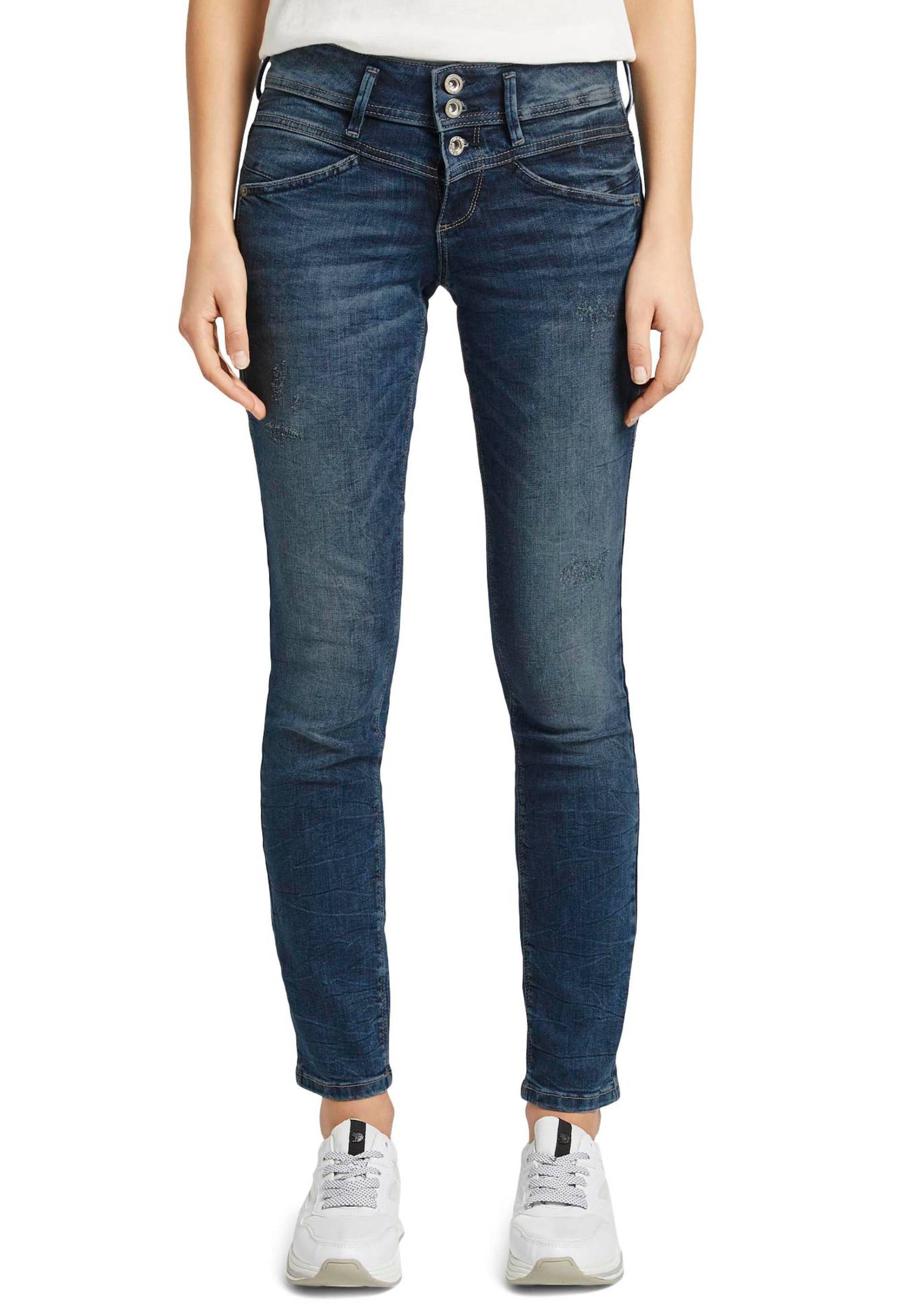 TOM TAILOR Slim-fit-Jeans »Alexa Slim«, mit Knopfleiste und dekorativ gesteppter Passe TOM TAILOR Slim-fit-Jeans »Alexa Slim«, mit Knopfleiste und dekorativ gesteppter Passe von TOM TAILOR