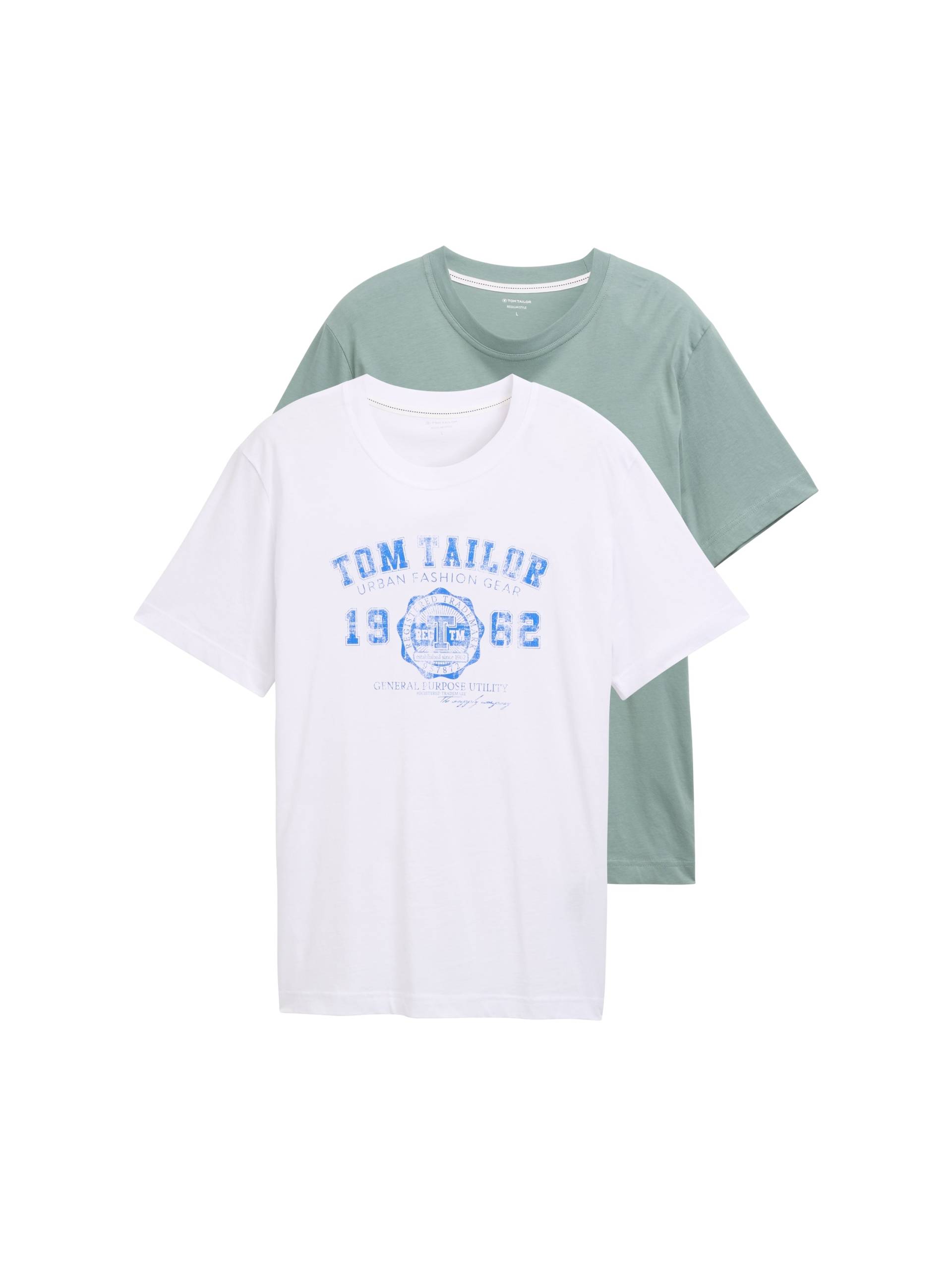TOM TAILOR T-Shirt, (Packung, 2 tlg.), mit Frontprint von Tom Tailor