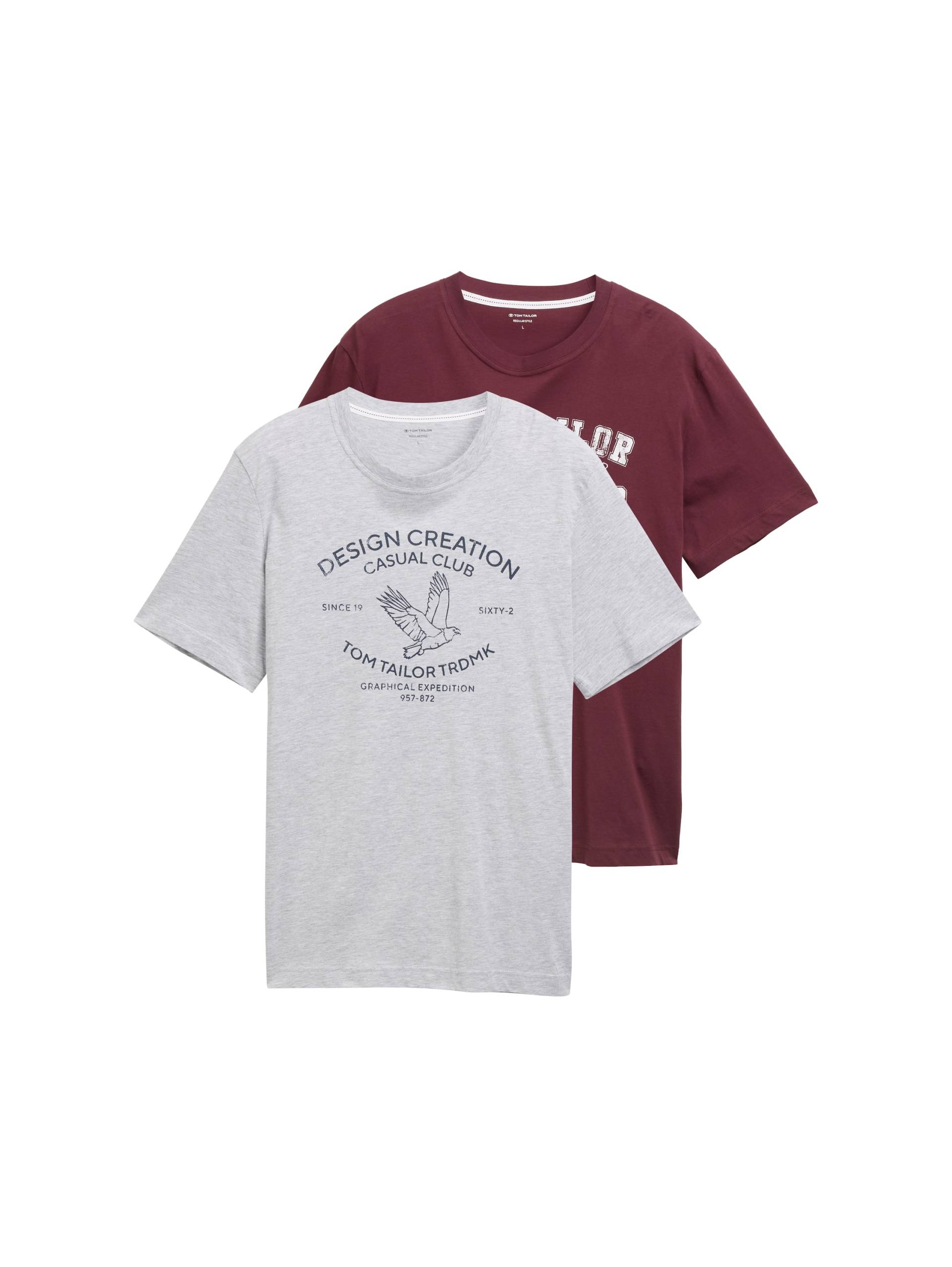 TOM TAILOR T-Shirt, (Packung, 2 tlg.), mit Frontprint von Tom Tailor