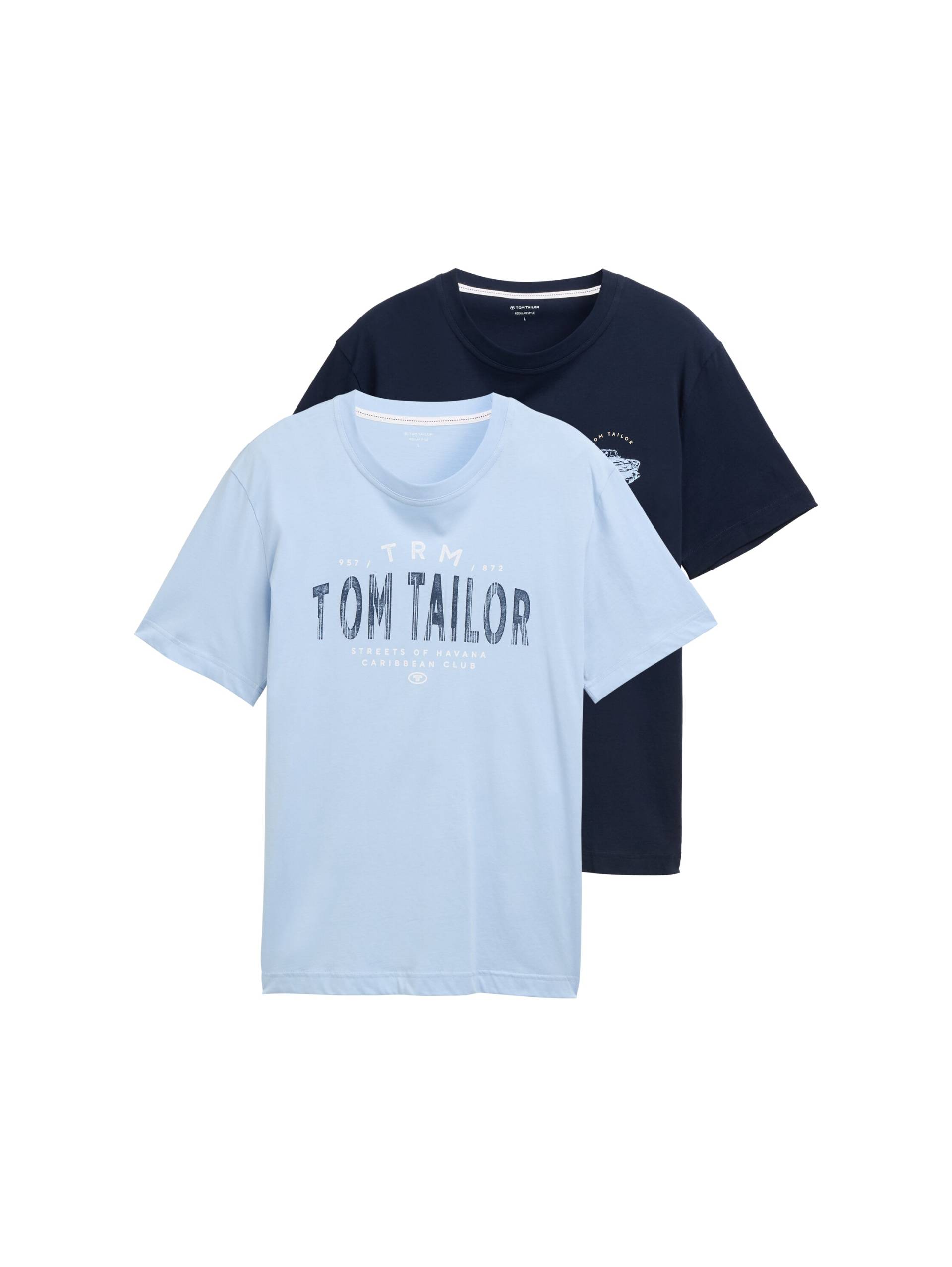 TOM TAILOR T-Shirt, (Packung, 2 tlg.), mit Frontprint von Tom Tailor
