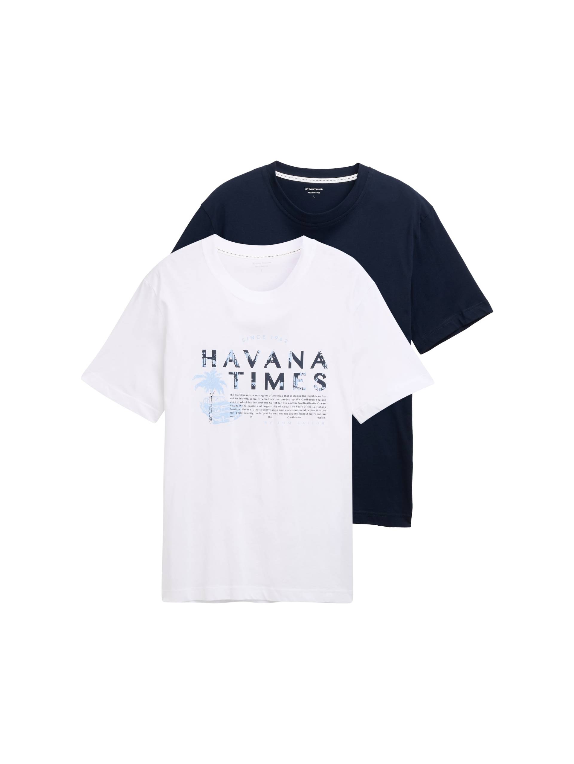 TOM TAILOR T-Shirt, (Packung, 2 tlg.), mit Frontprint von Tom Tailor