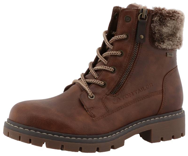 TOM TAILOR Winterboots, Blockabsatz, Winterstiefelette, Schnürboots in bequemer Form von Tom Tailor