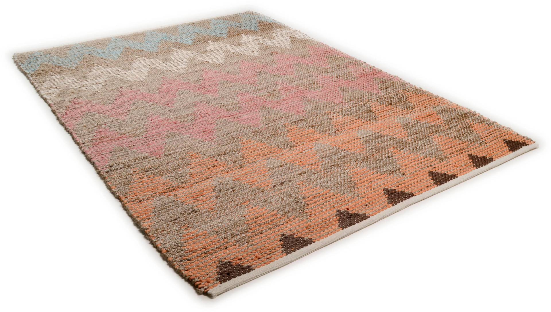 TOM TAILOR HOME Teppich »Pastel Zigzag«, rechteckig, Flachgewebe, handgewebt, Material: 60% Baumwolle, 40% Jute von TOM TAILOR HOME