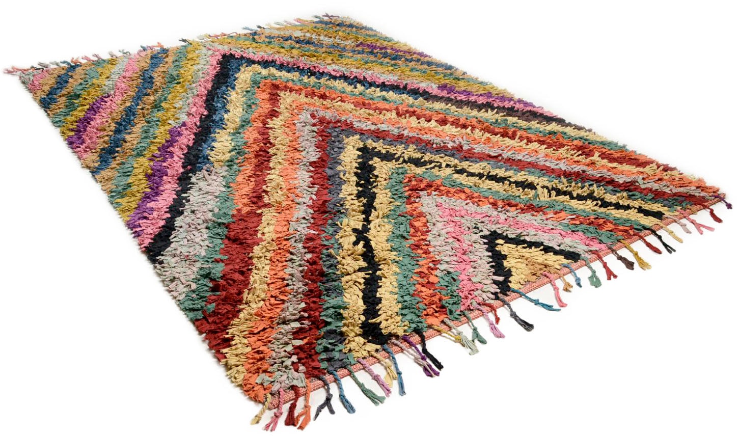 TOM TAILOR HOME Teppich »Vivid Stripes«, rechteckig, handgewebt, mit Fransen, Boho-Style von TOM TAILOR HOME