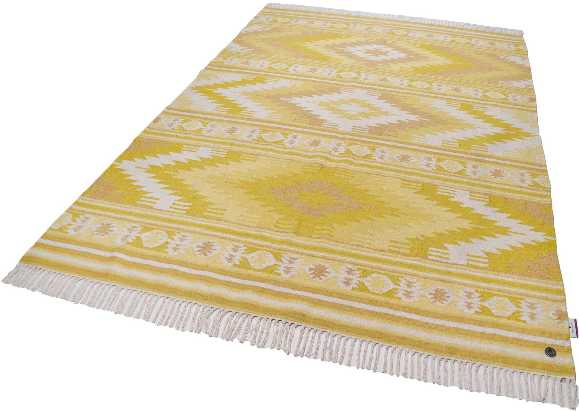 TOM TAILOR HOME Wollteppich »Kelim Colors I«, rechteckig, 5 mm Höhe, reine Wolle, robust und strapazierfähig, mit Fransen, Boho-Style TOM TAILOR HOME Wollteppich »Kelim Colors I«, rechteckig, 5 mm Höhe, reine Wolle, robust und strapazierfähig, mit Fransen, Boho-Style von TOM TAILOR HOME
