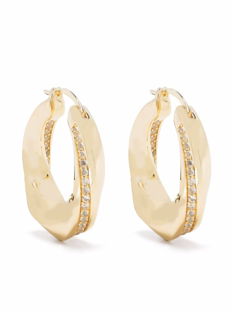 Tom Wood Infinity Rock-Crystal gold-plated sterling-silver hoops von Tom Wood