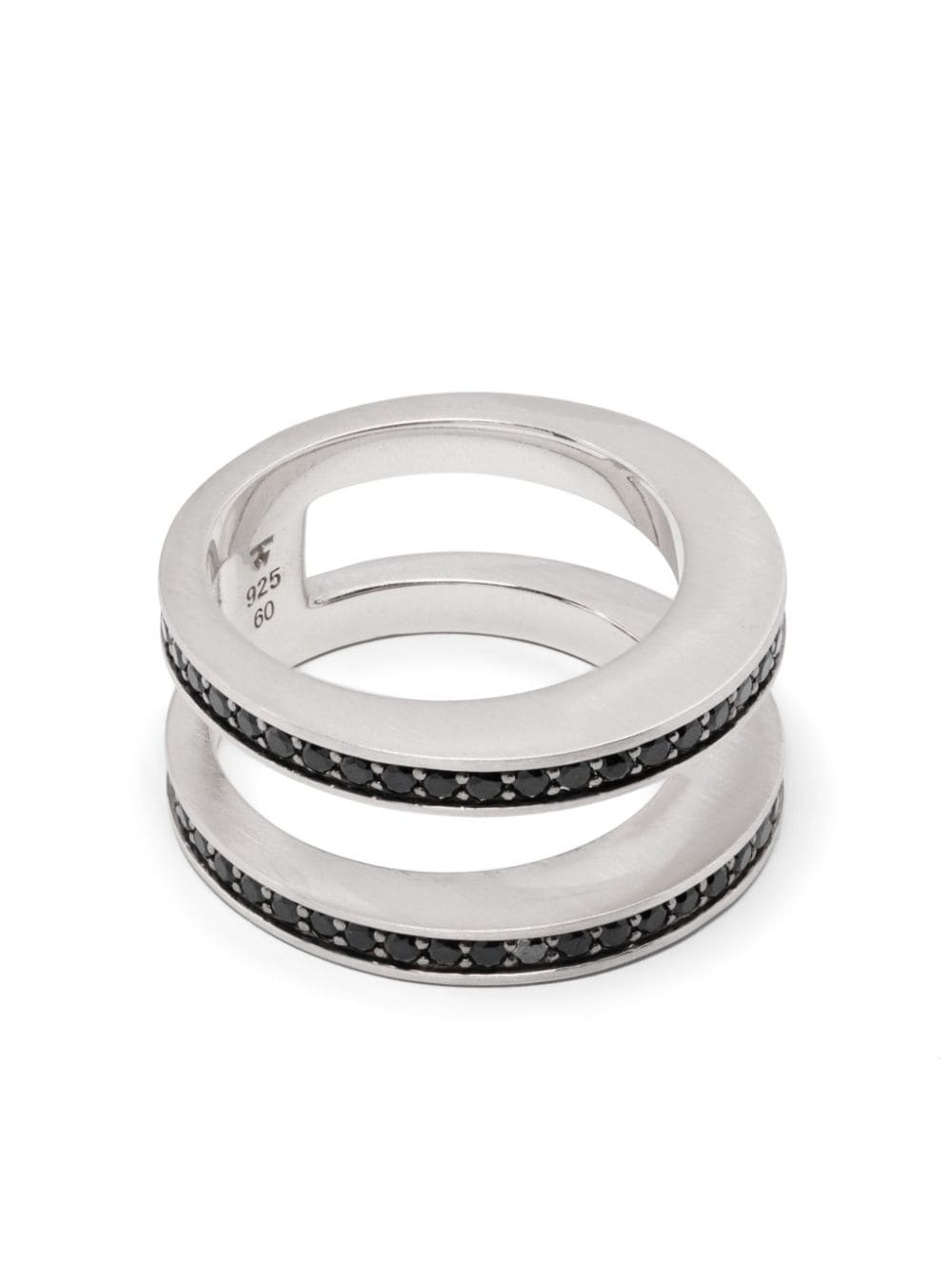 Tom Wood Vault Double Black Spinel slip-on ring - Silver von Tom Wood