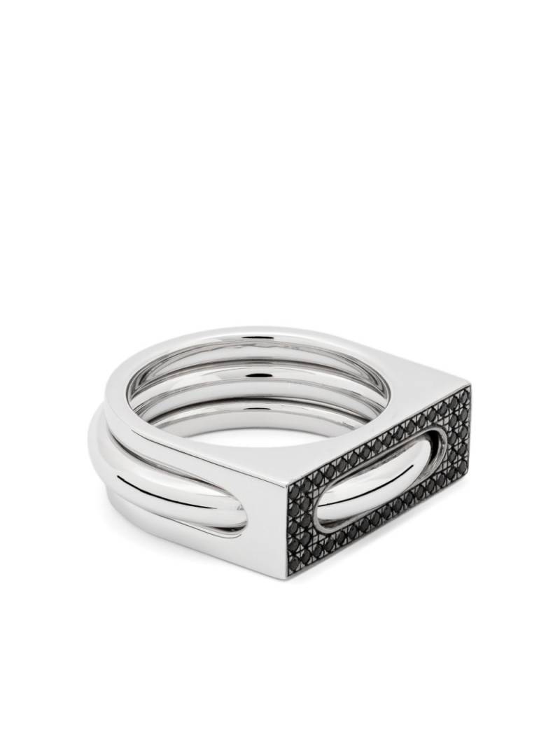 Tom Wood black-spinel rings (set of two) - Silver von Tom Wood