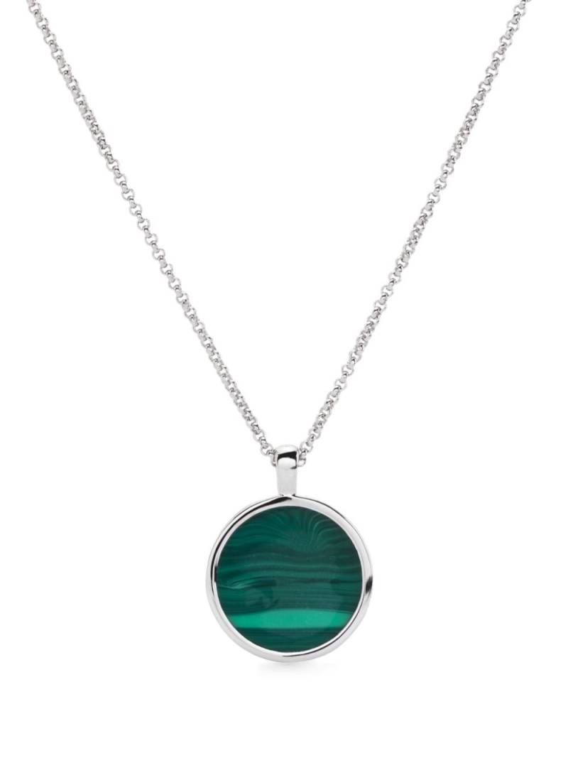 Tom Wood circular malachite pendant necklace - Silver von Tom Wood