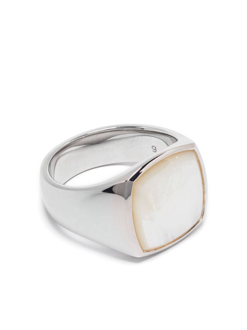 Tom Wood cushion mother-of-pearl ring - Silver von Tom Wood