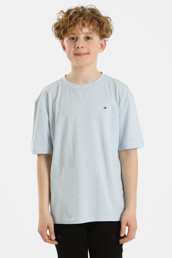 Tommy Hilfiger Kids Essential Cotton T-Shirt | Breezy Blue | Jungen  | 12 von Tommy Hilfiger Kids