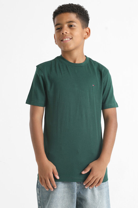 Tommy Hilfiger Kids Essential Cotton T-Shirt | Ornamental Green | Jungen  | 12 von Tommy Hilfiger Kids